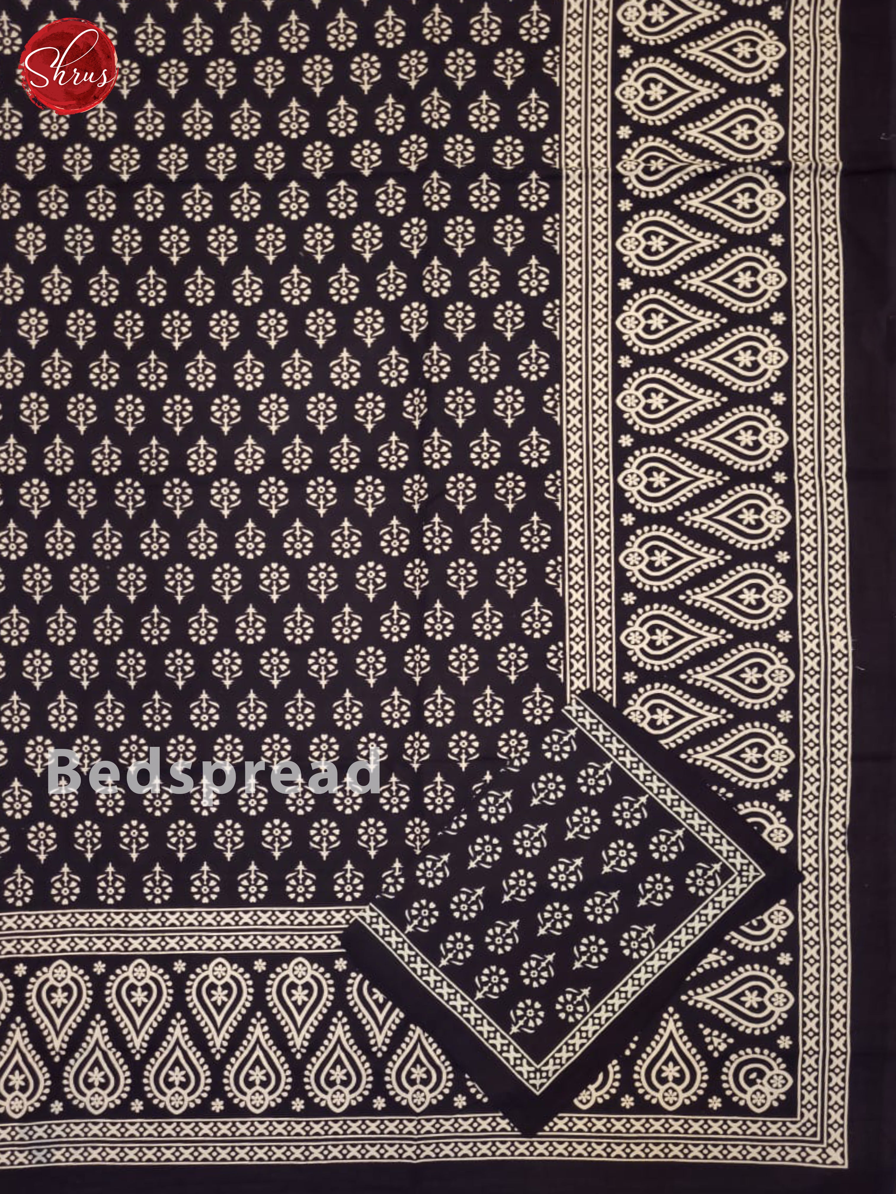 Black & Cream - Jaipuri Printed Double Bed Spread