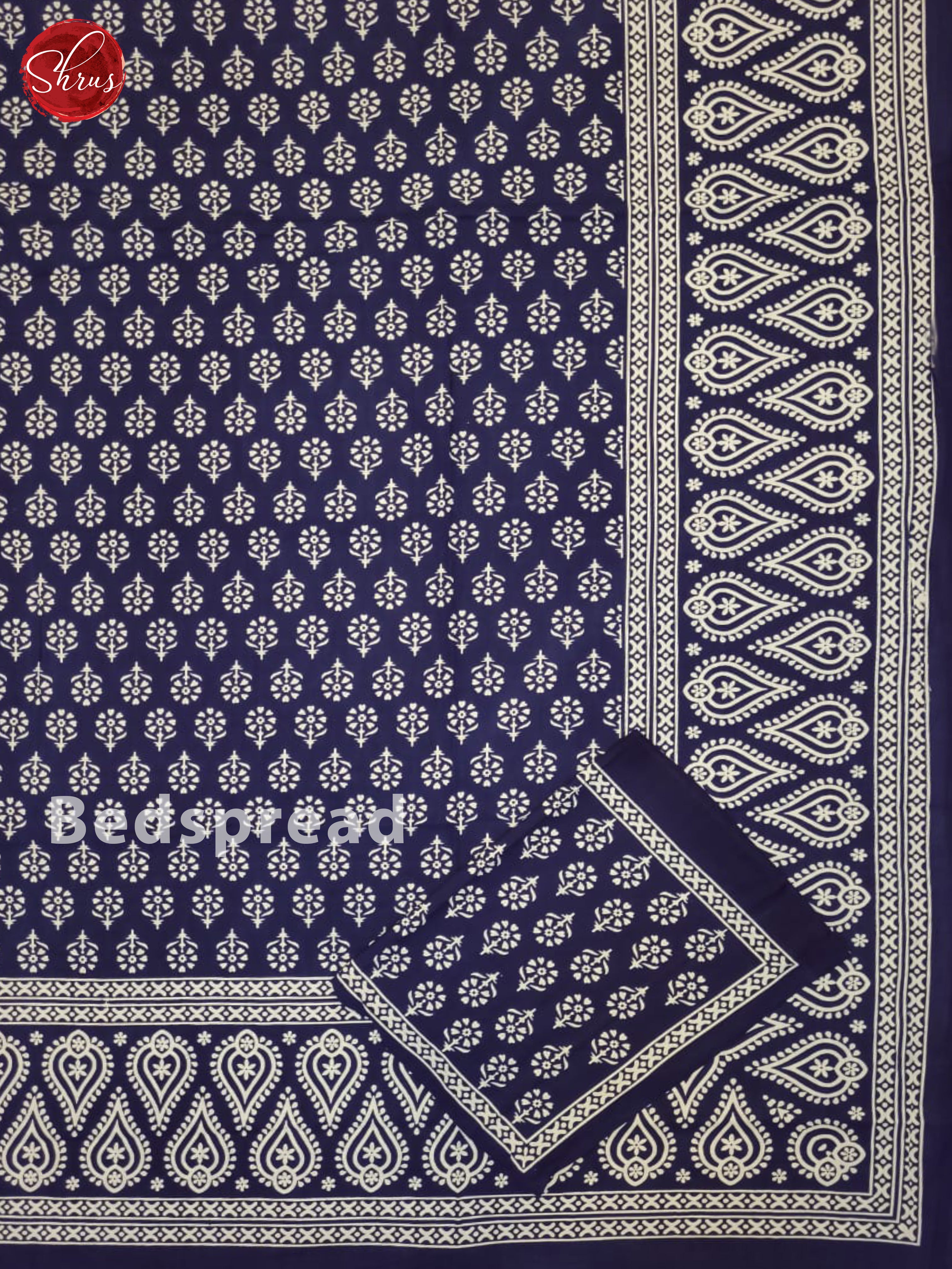 Blue & White - Jaipuri Printed  Double Bed Spread