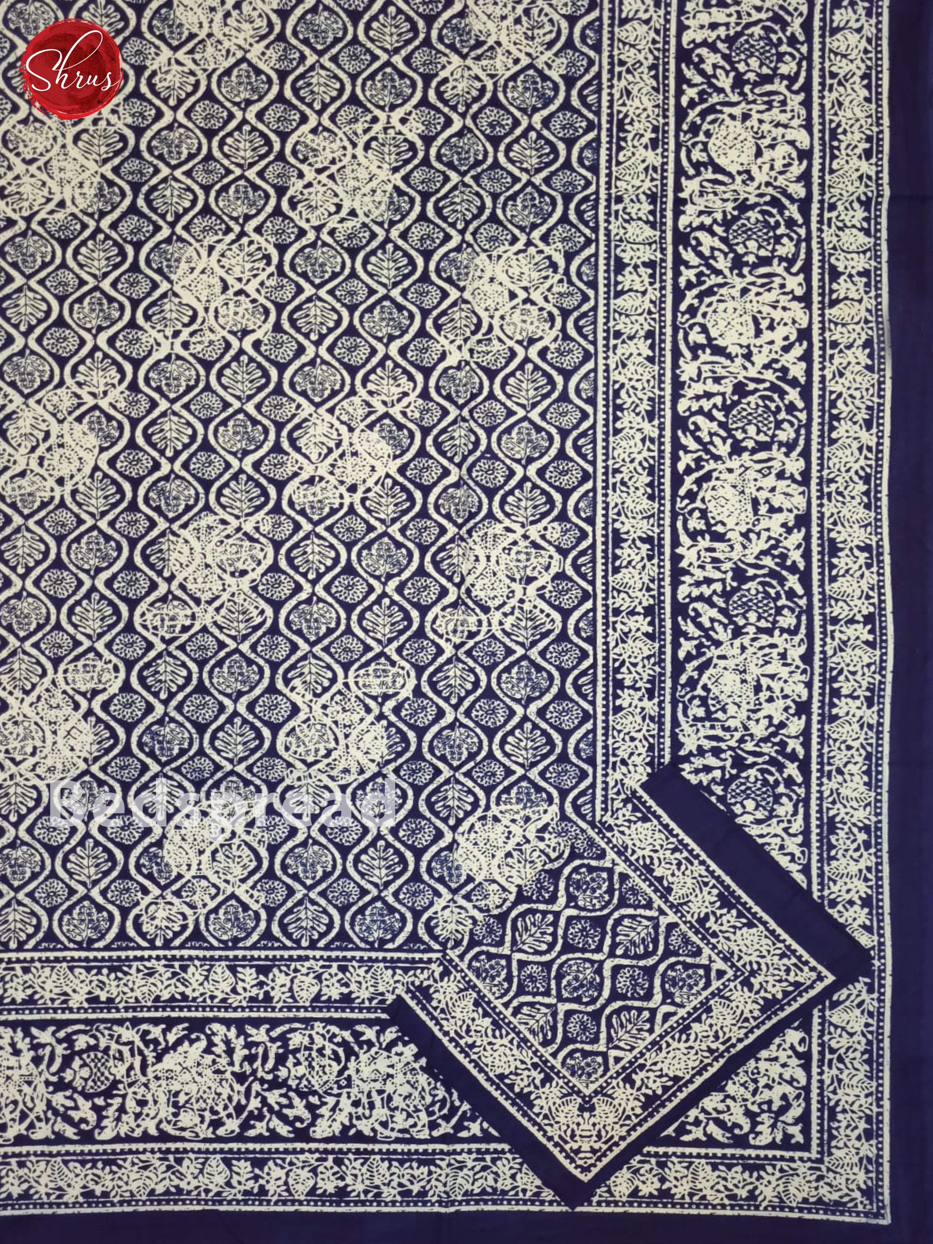 Blue & White - Jaipuri Double Printed Bed Spread