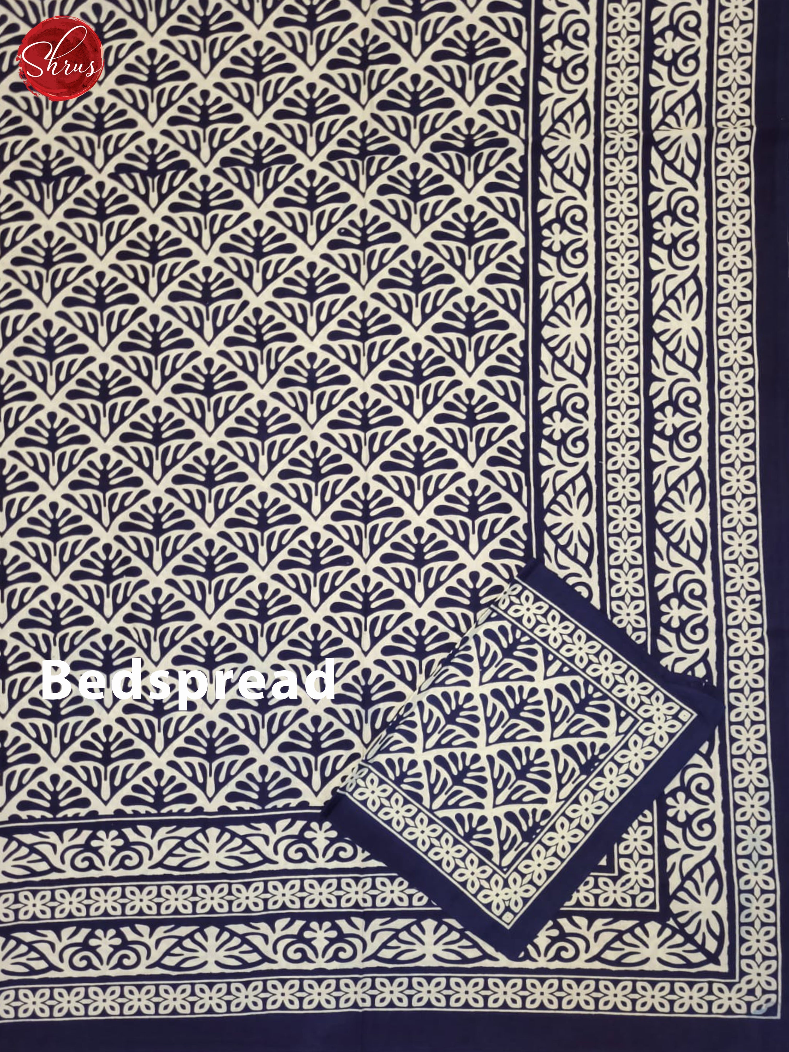 Blue & White- Jaipuri Printed Double Bed Spread