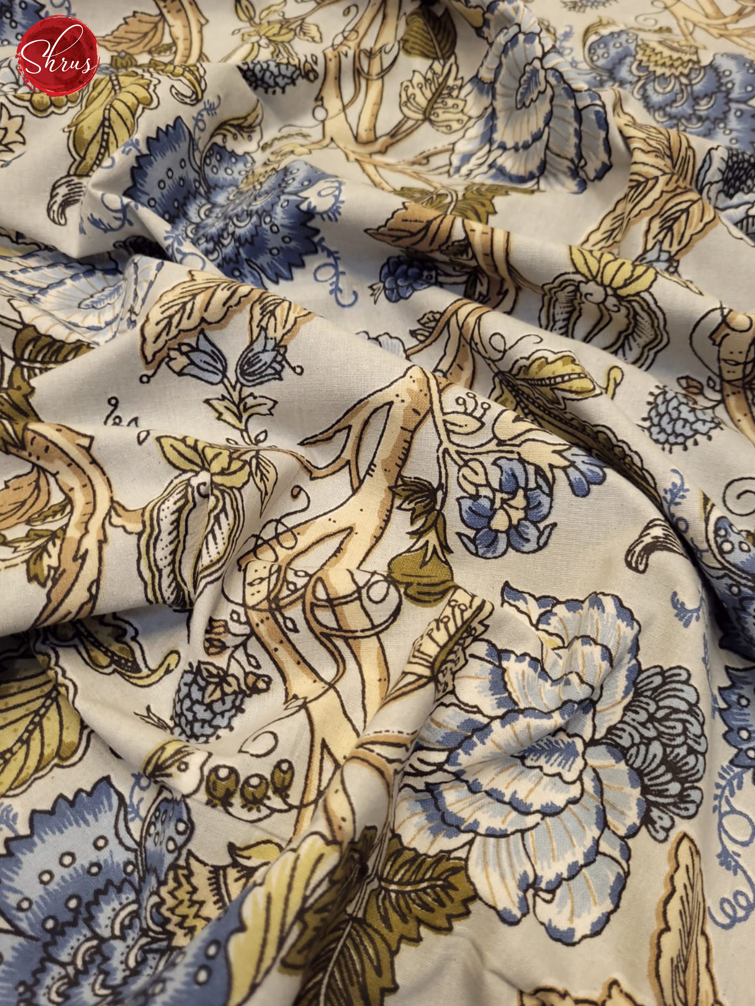 Grey & Blue - Jaipuri Printed Double Bed Sheet