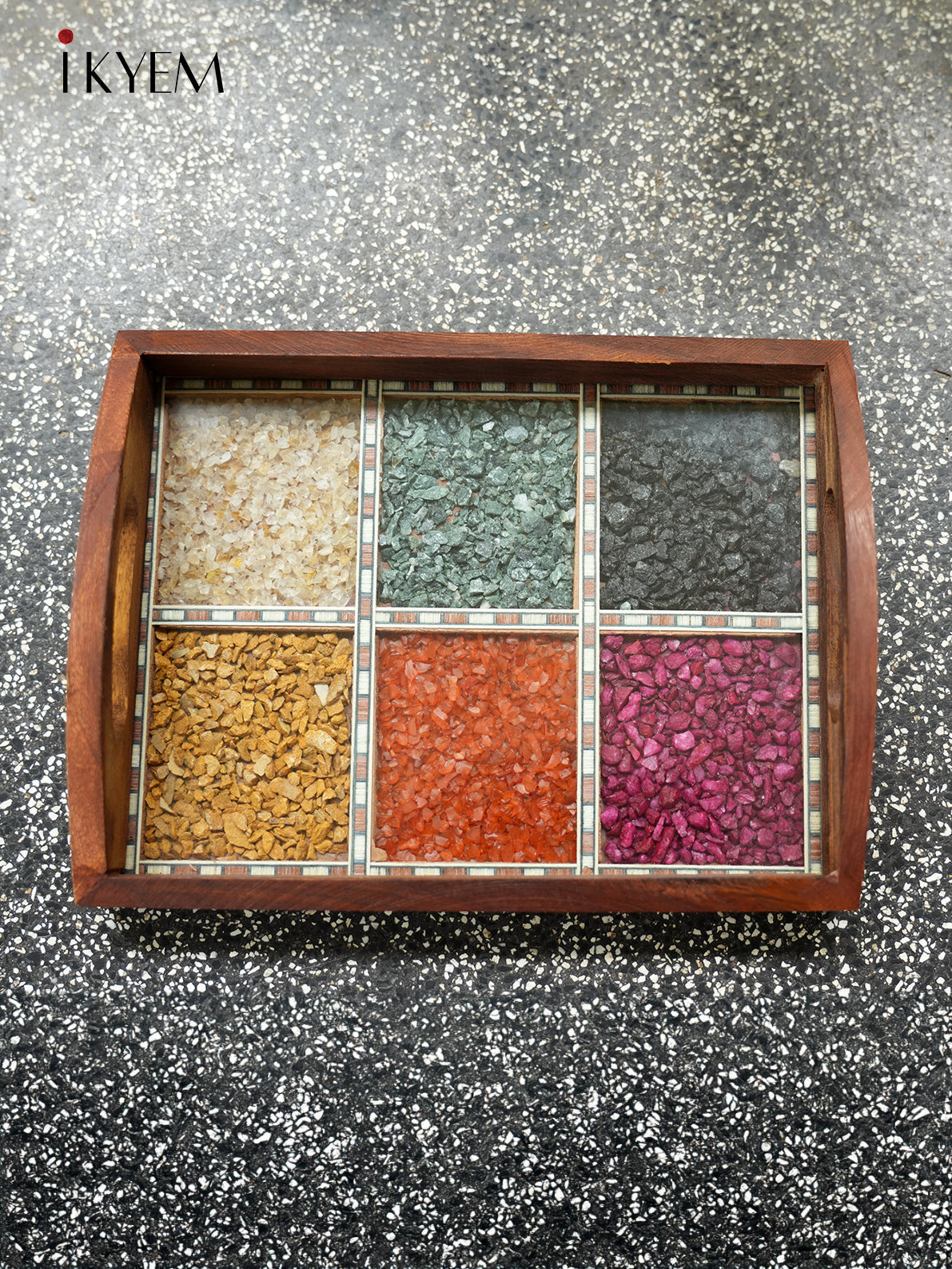 Wooden Gems Stone Tray