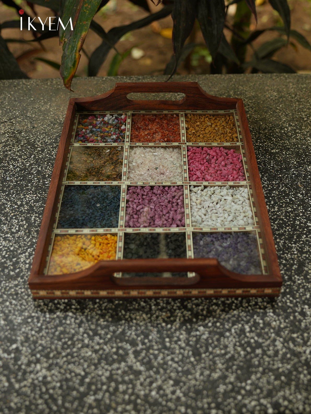 Wooden Gems Stone Tray