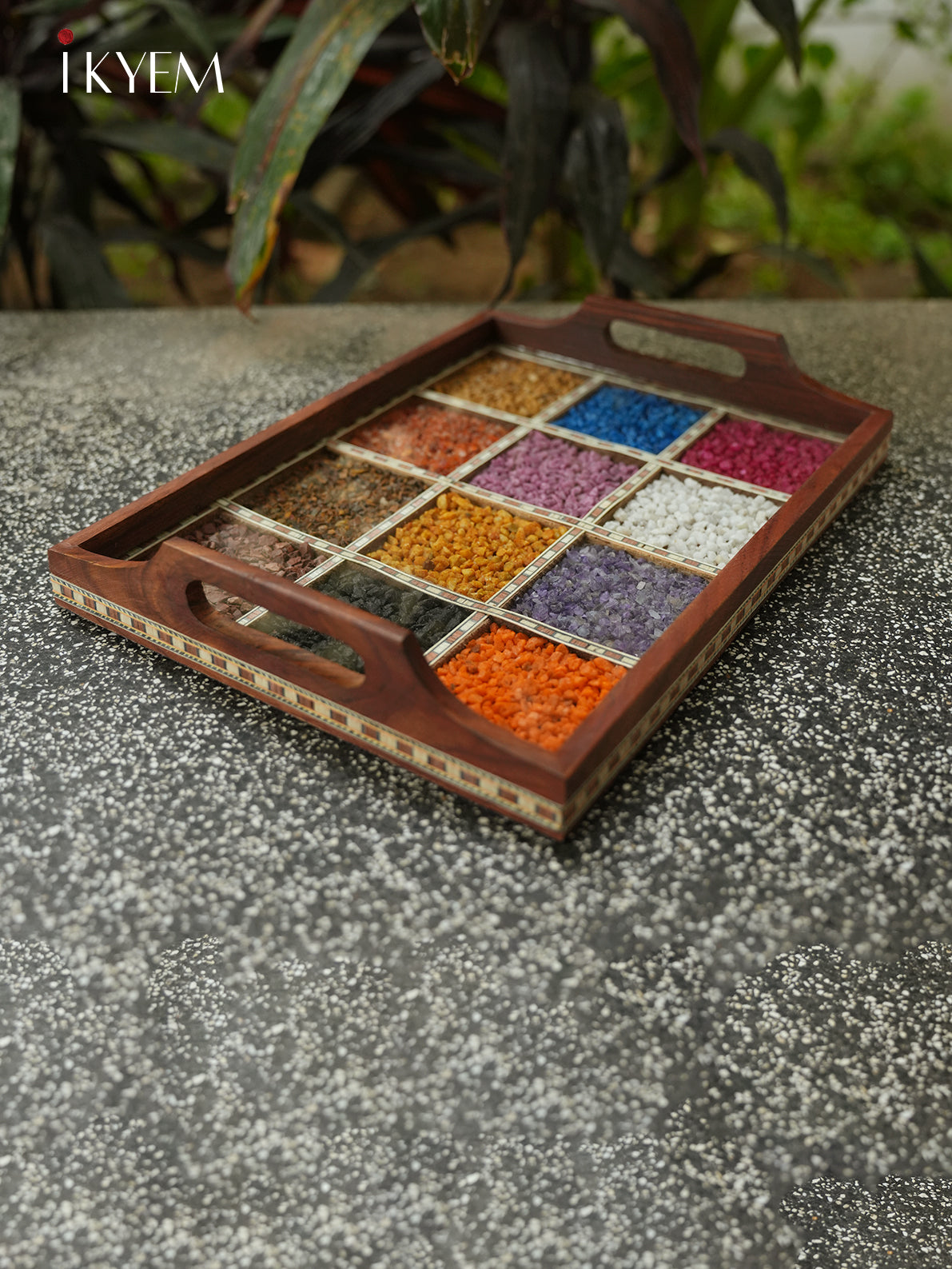 Wooden Gems Stone Tray