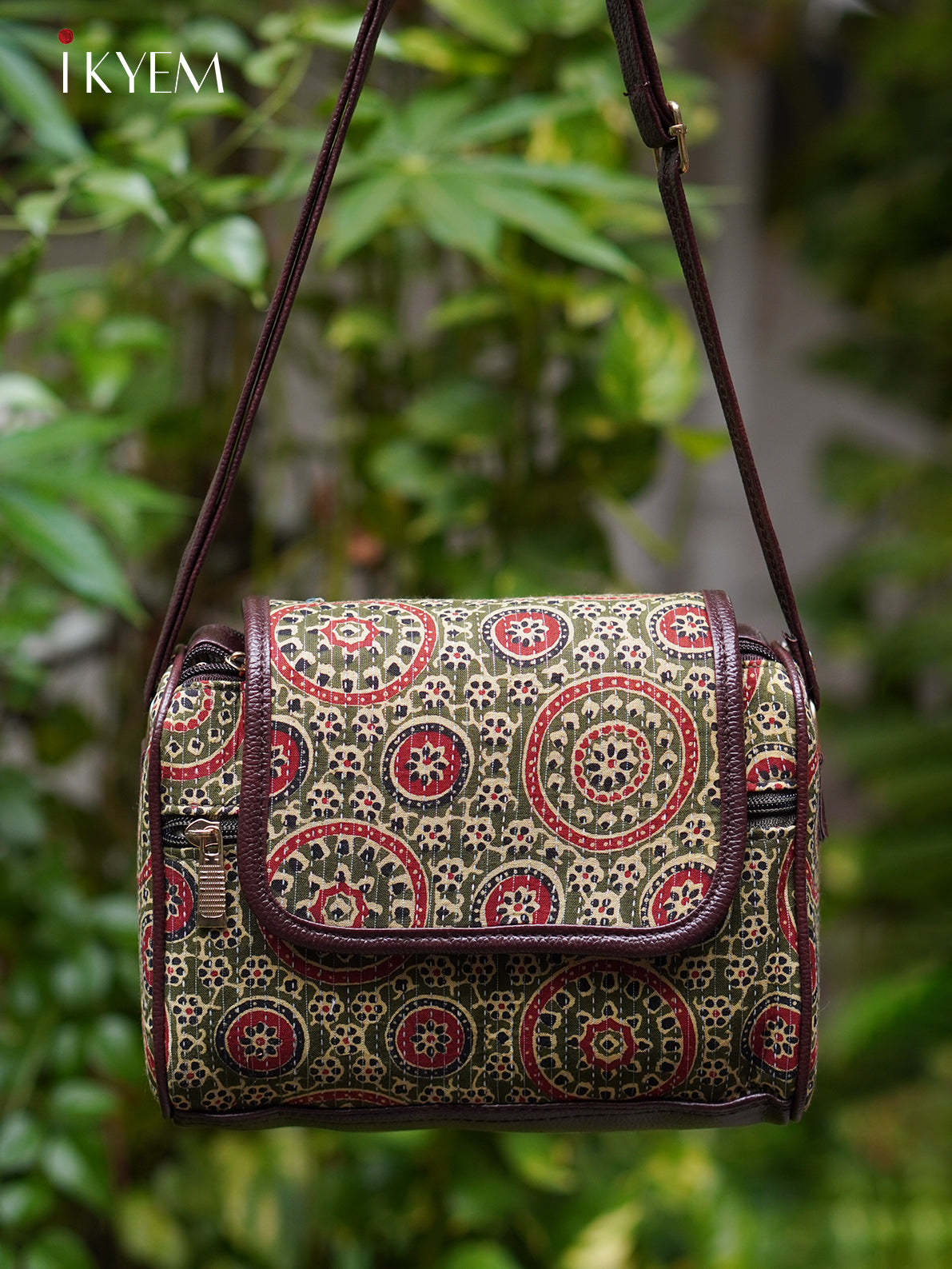 Grey & Pink - Ajrakh hand bag