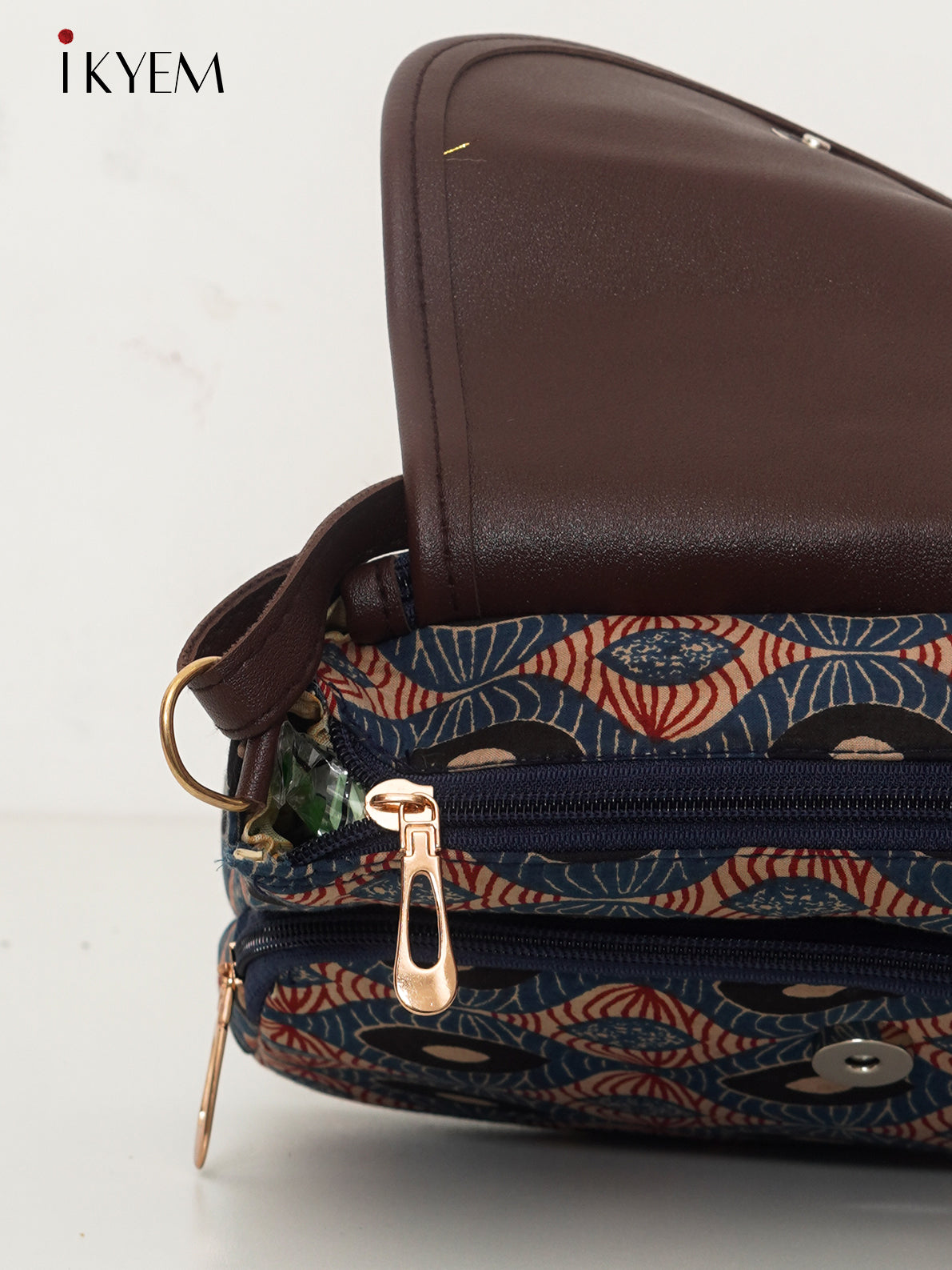 Blue & Brown - Ajrakh Handbag - 4EJ17121
