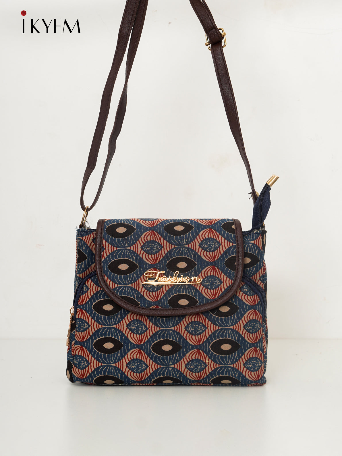 Blue & Brown - Ajrakh Handbag - 4EJ17121