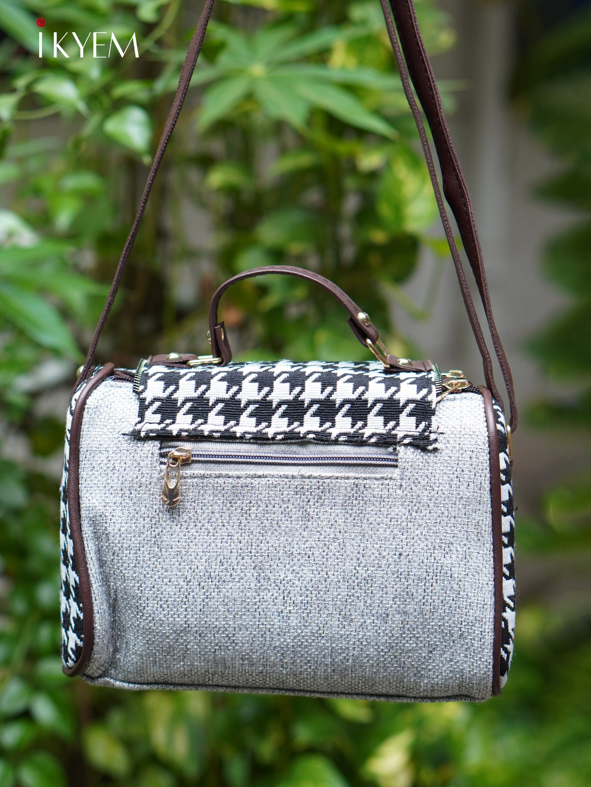 Grey & Black - Ajrakh hand bag