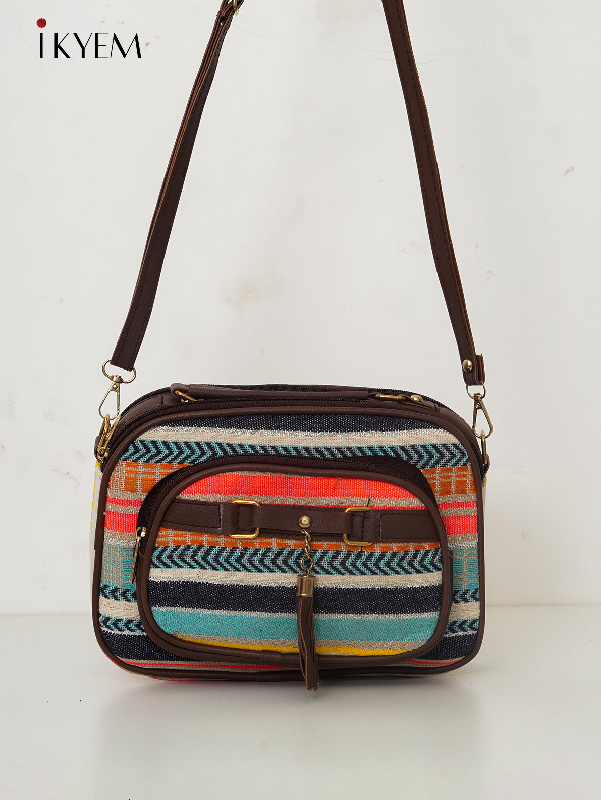 Multicolor & Brown - Ajrakh Handbag