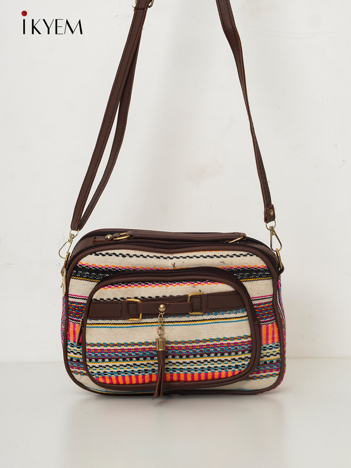 Cream & Brown - Ajrakh Handbag