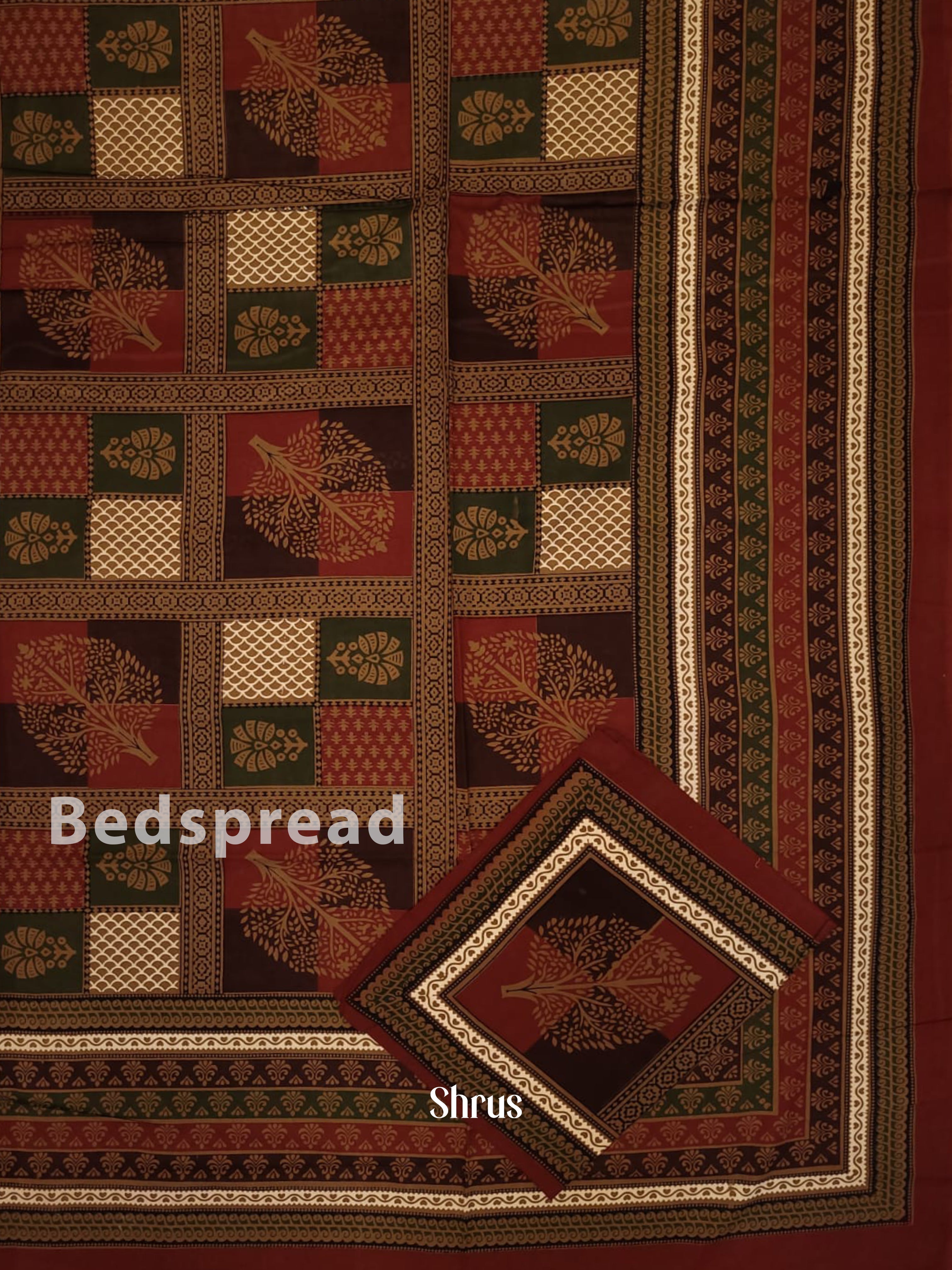 Maroon & Green - Bed Spreads