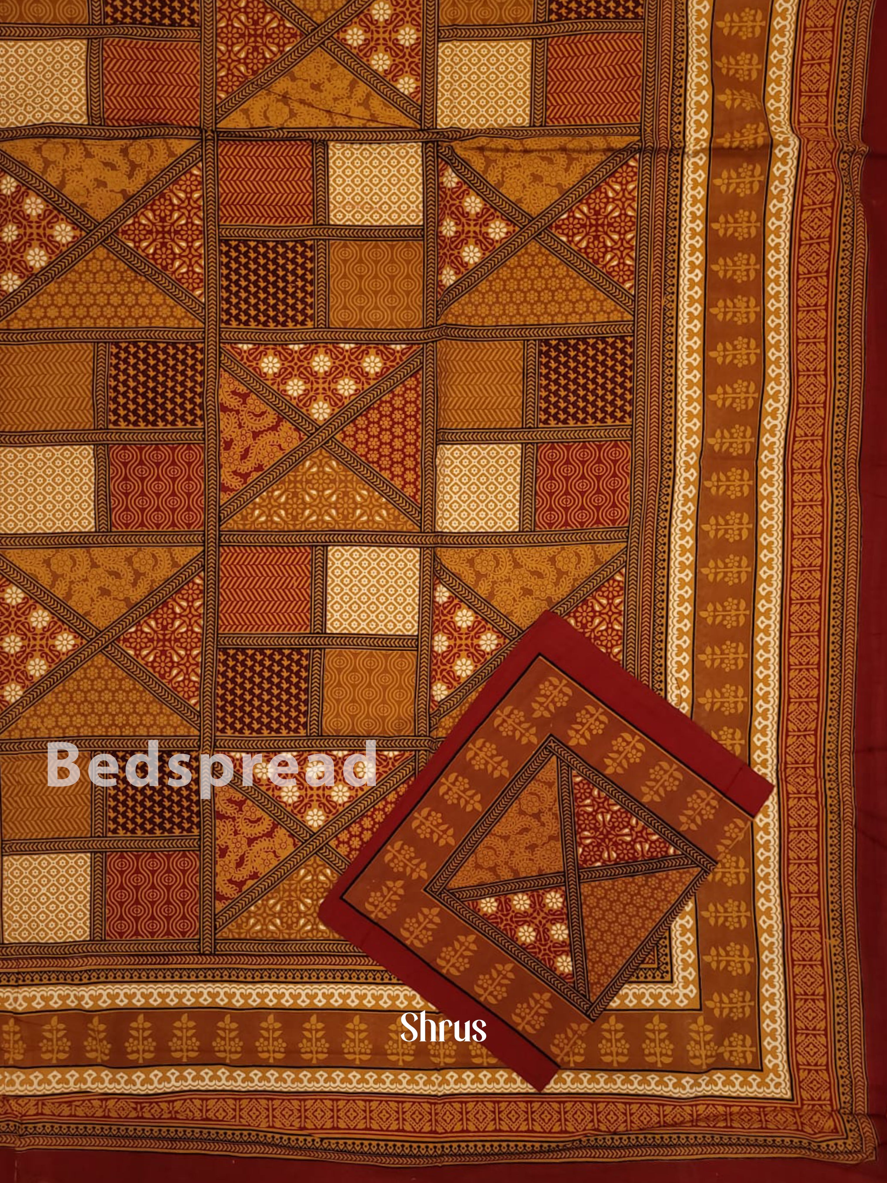 Mustard & Maroon -Bed Spreads