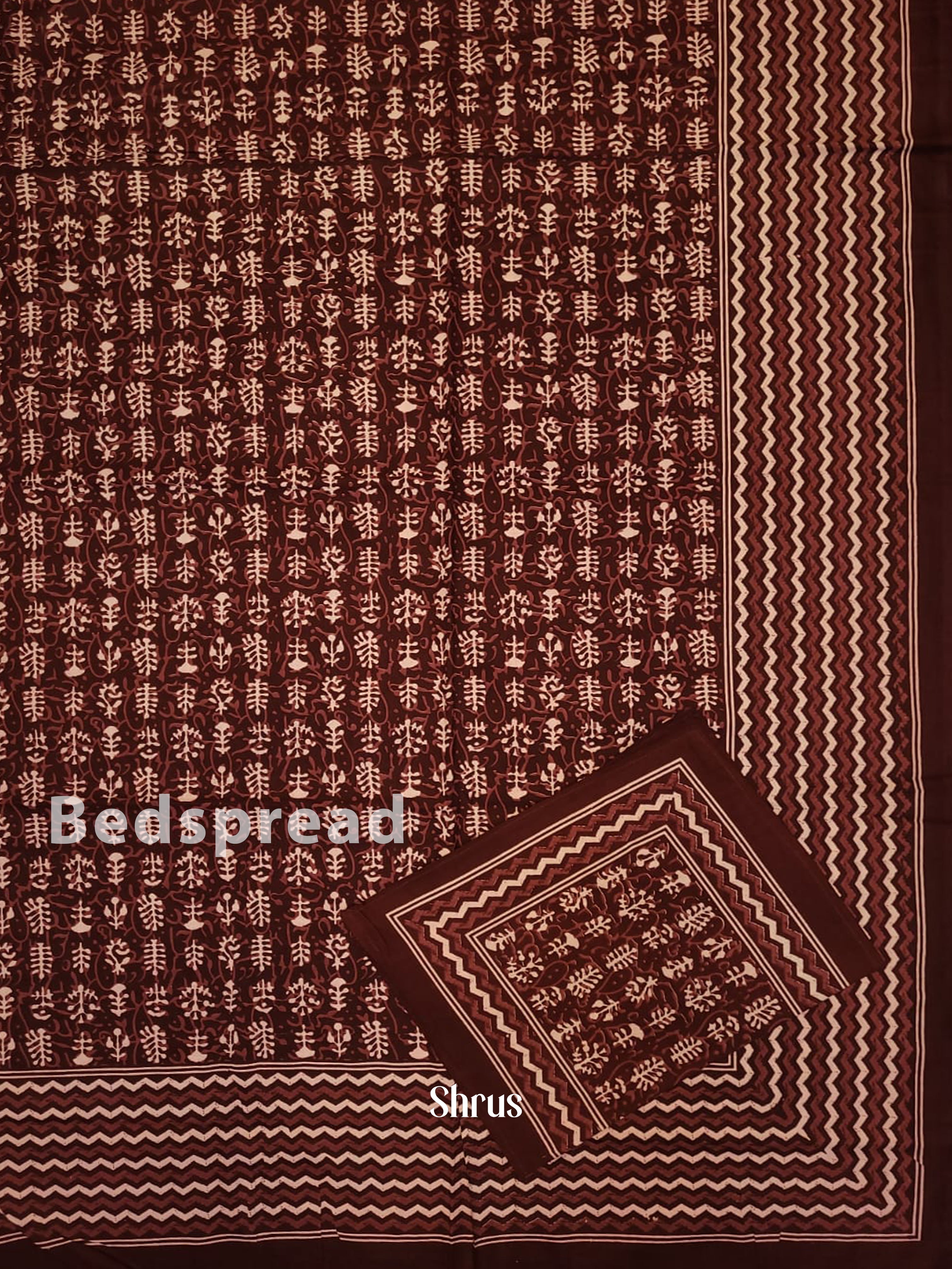 Maroon & Cream - Bed Spreads