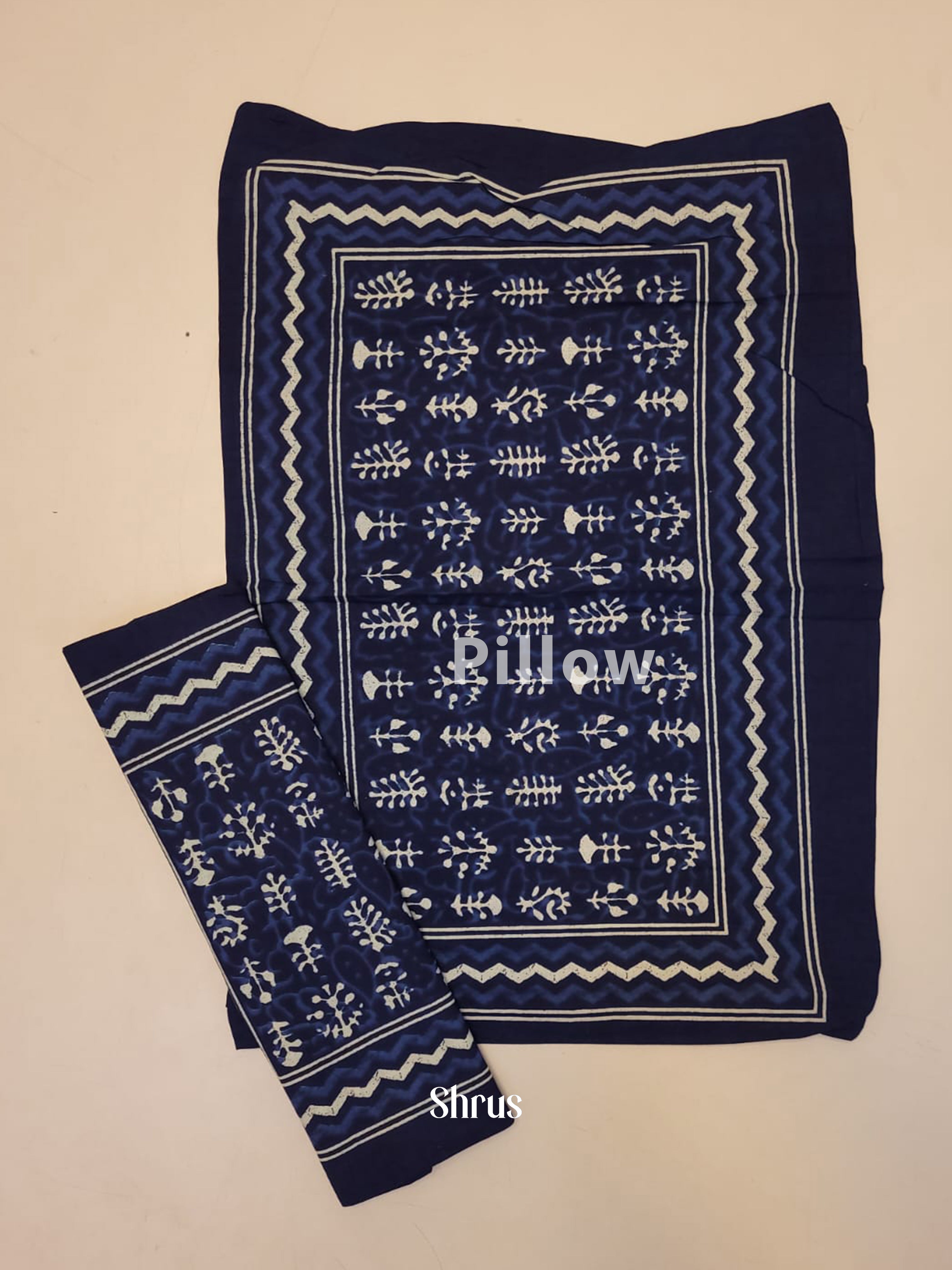 Navy Blue & Cream - Bed Spreads
