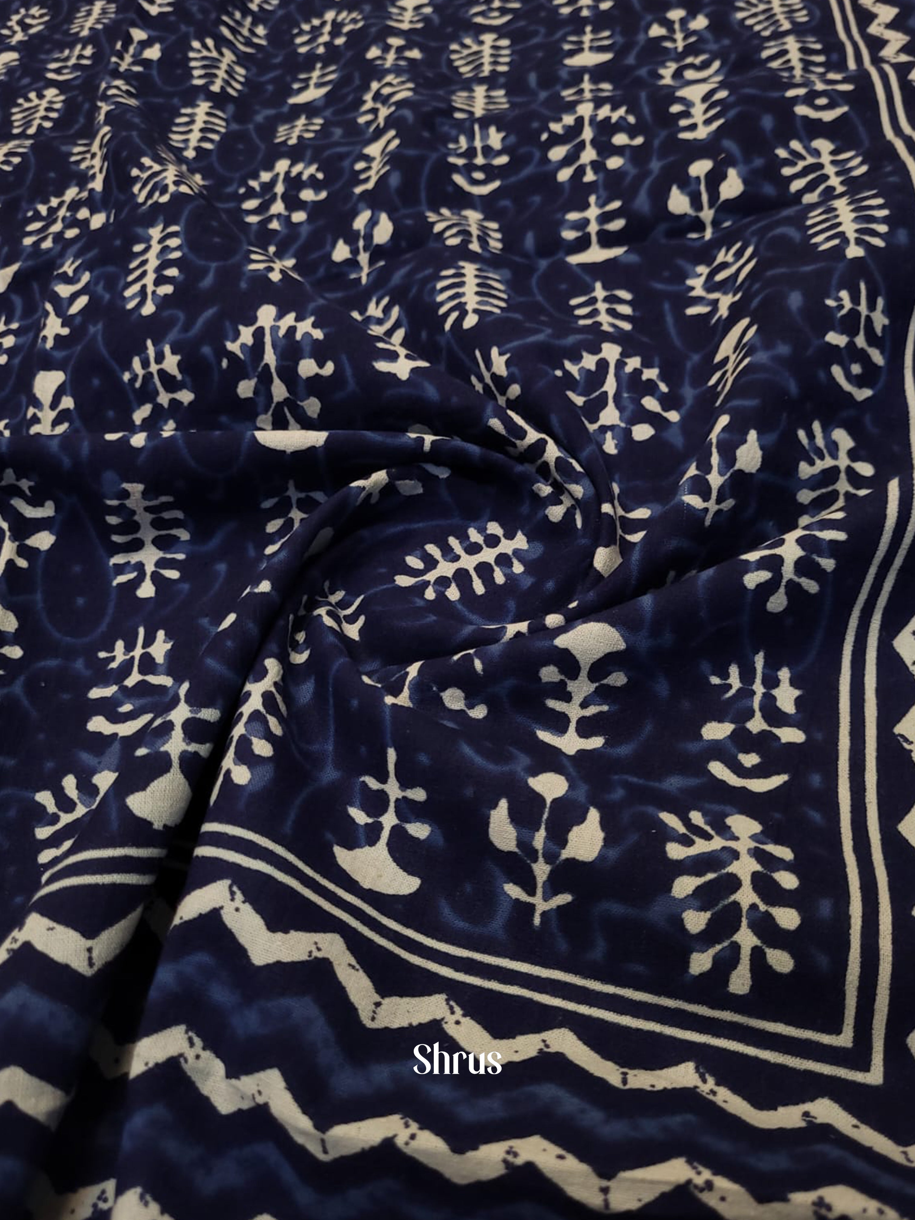 Navy Blue & Cream - Bed Spreads