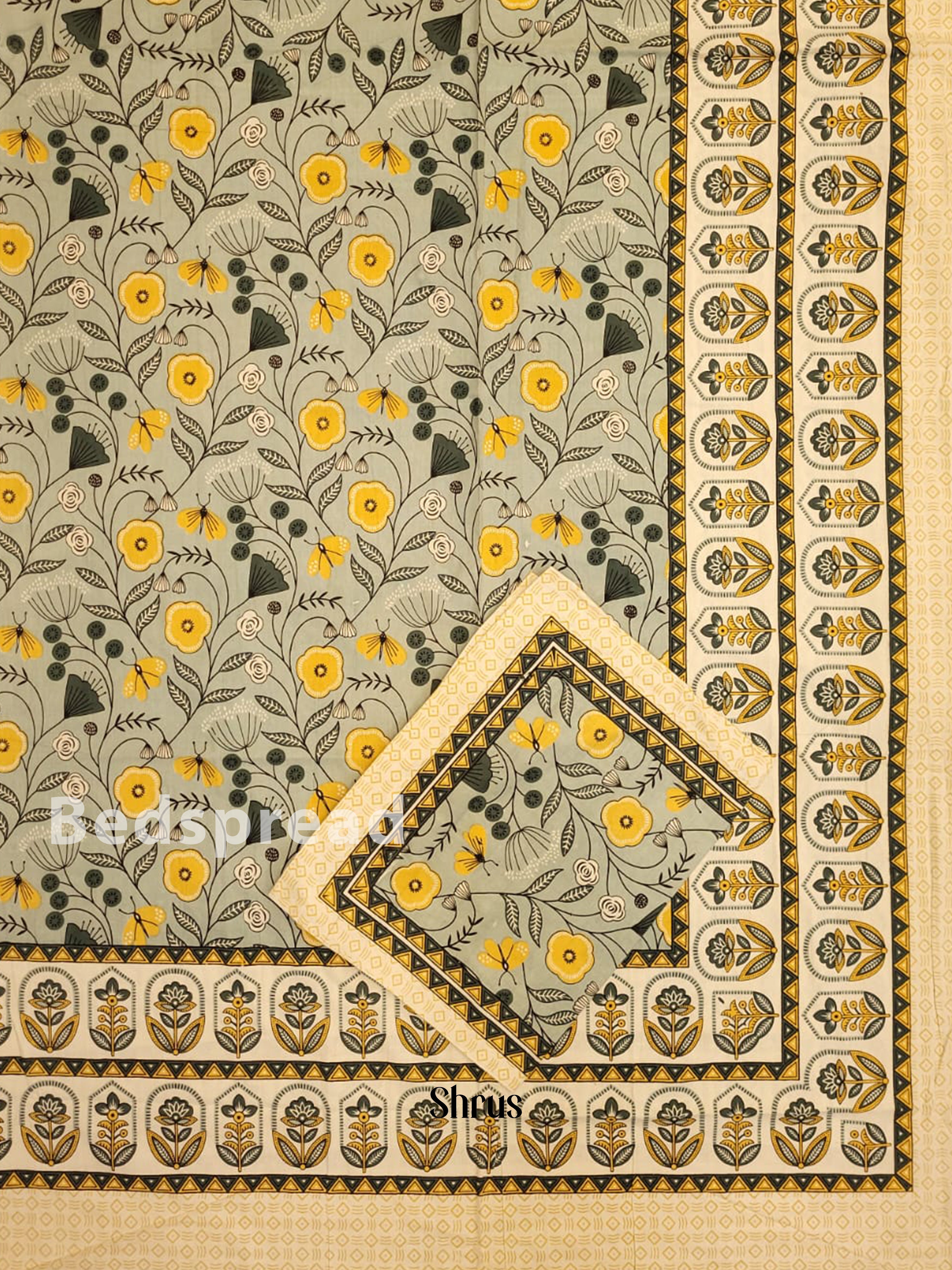 Grey & Yellow - Bed Spreads