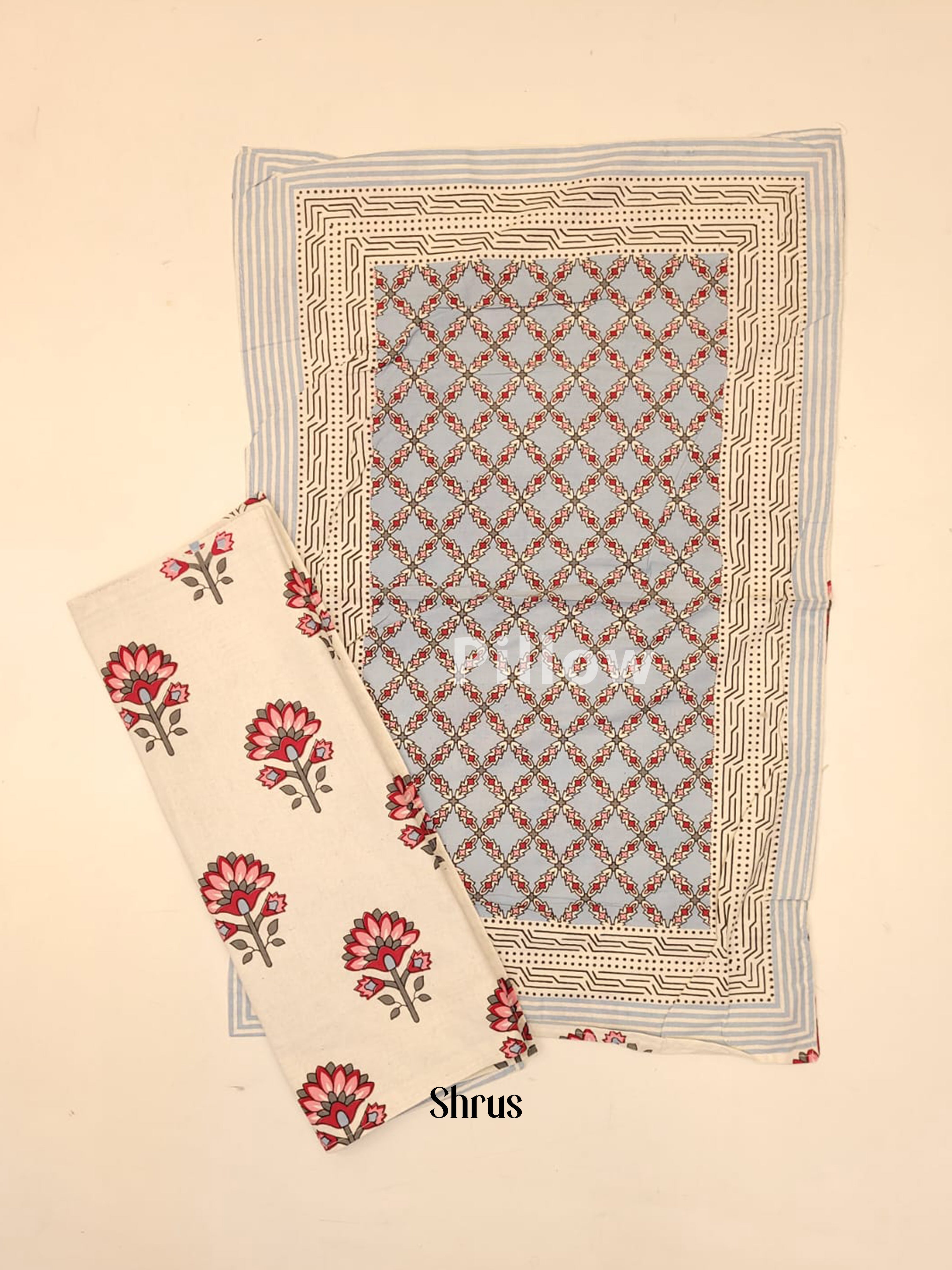 Blue & Cream - Bed Spreads