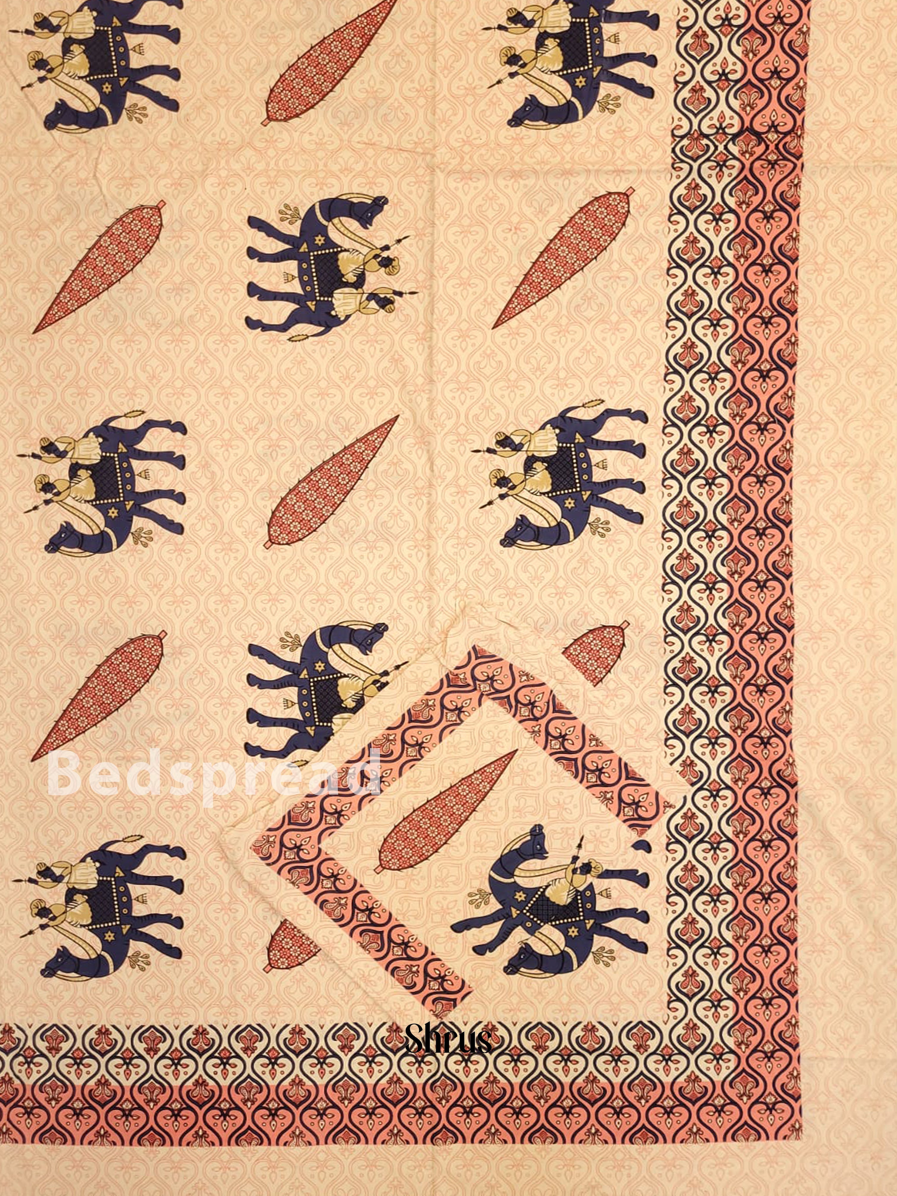 Peach & Blue - Bed Spreads