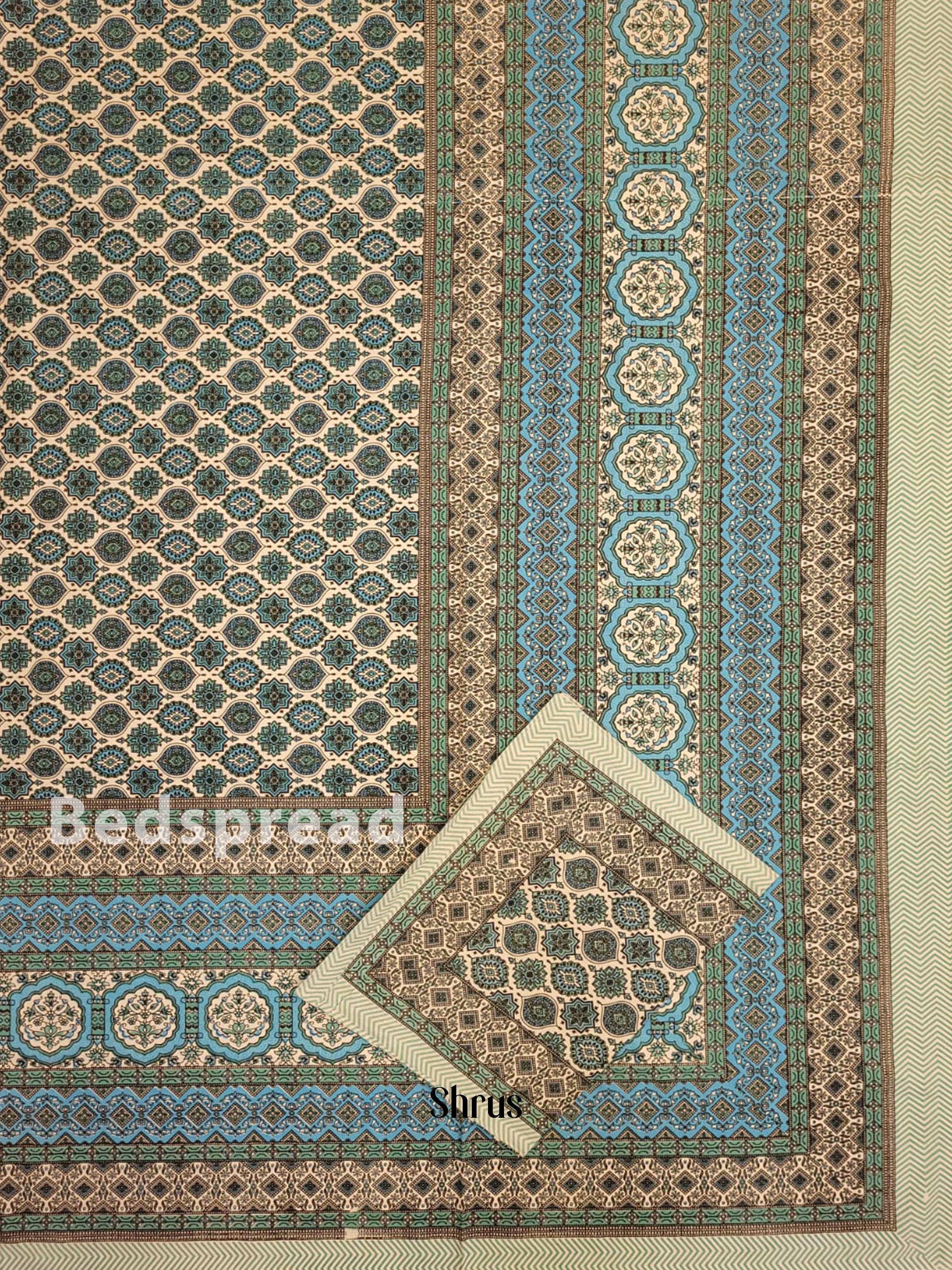 Blue & Cream - Bed Spreads