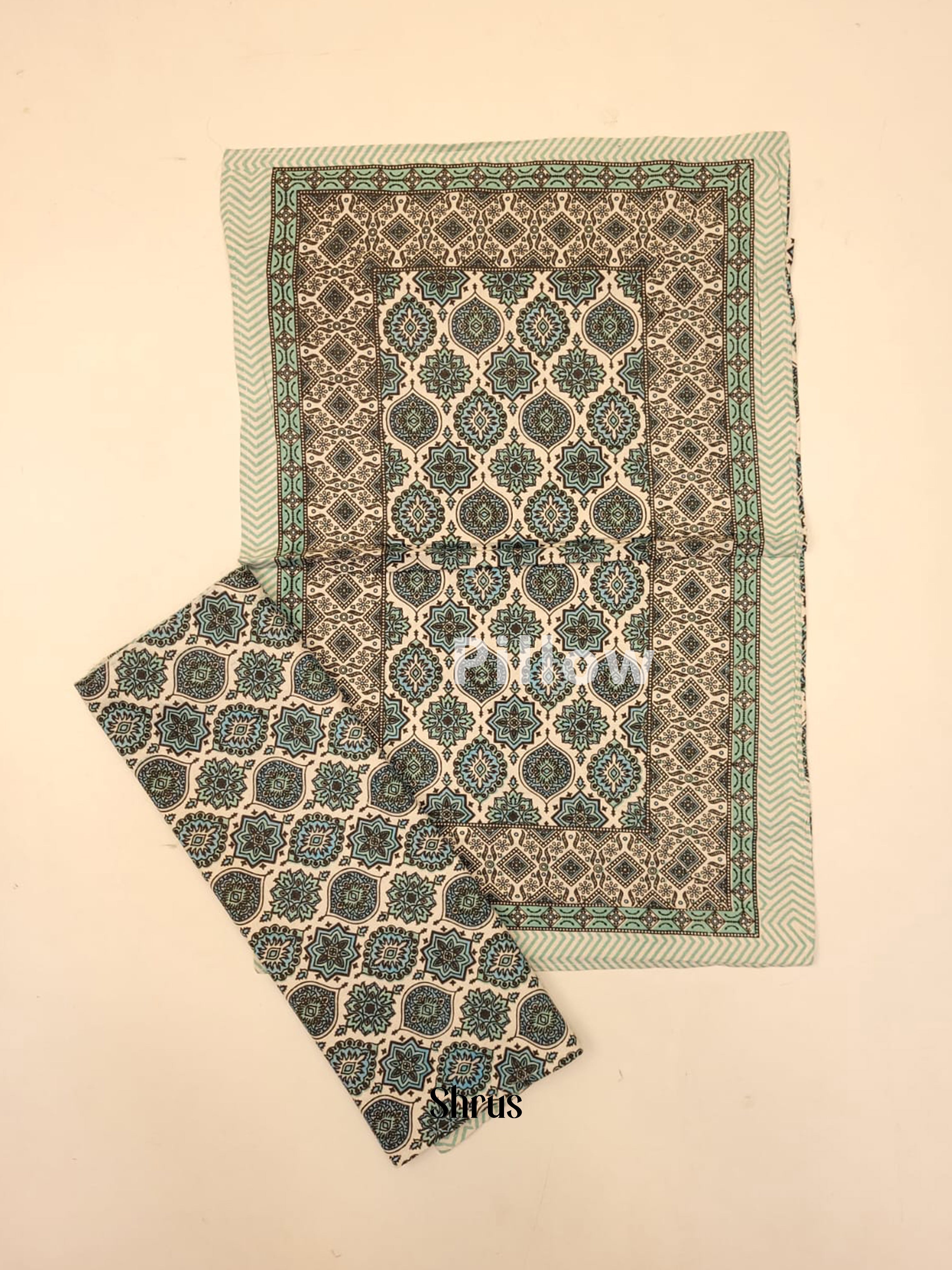 Blue & Cream - Bed Spreads