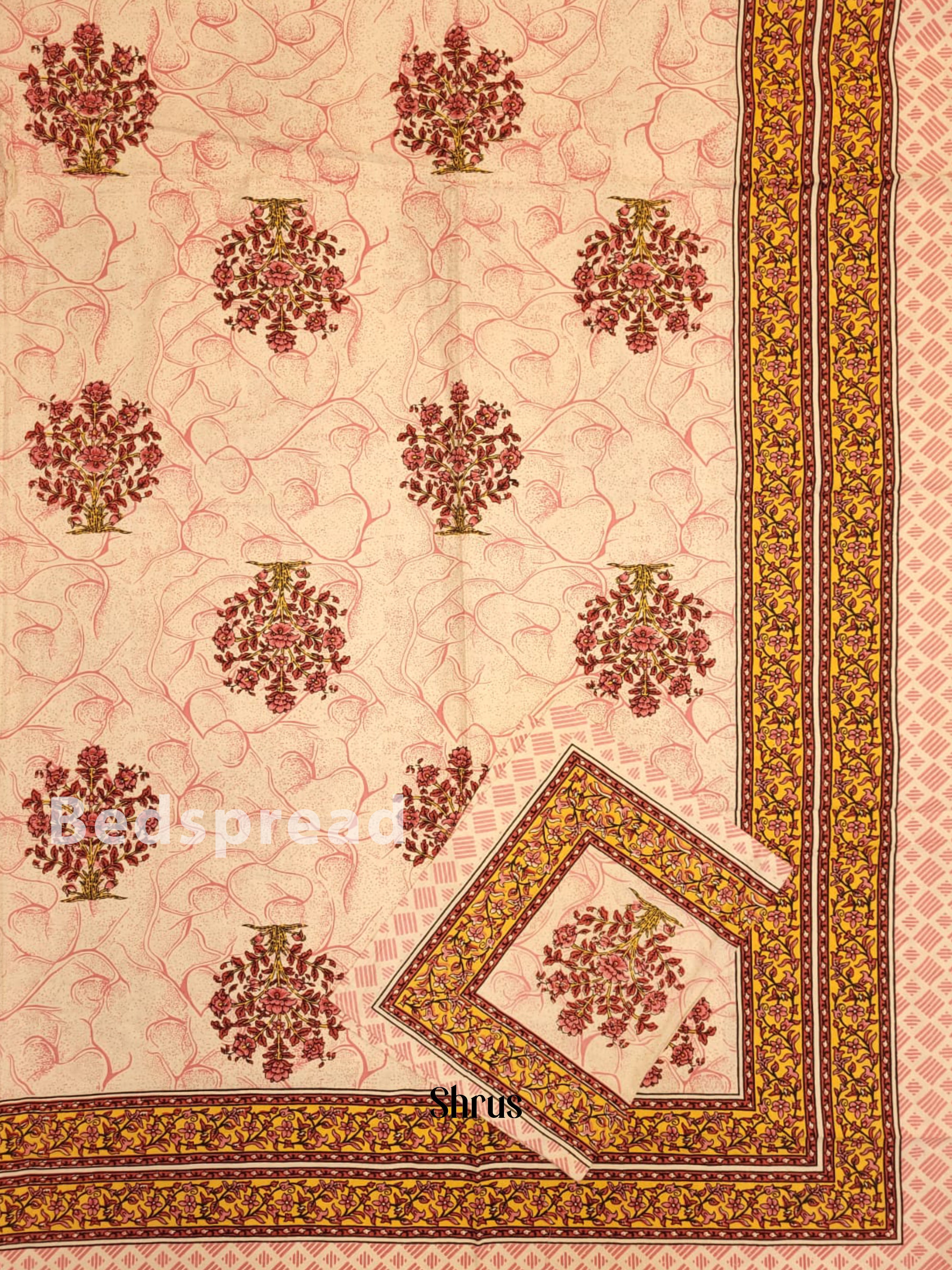Pink & Mustard - Bed Spreads