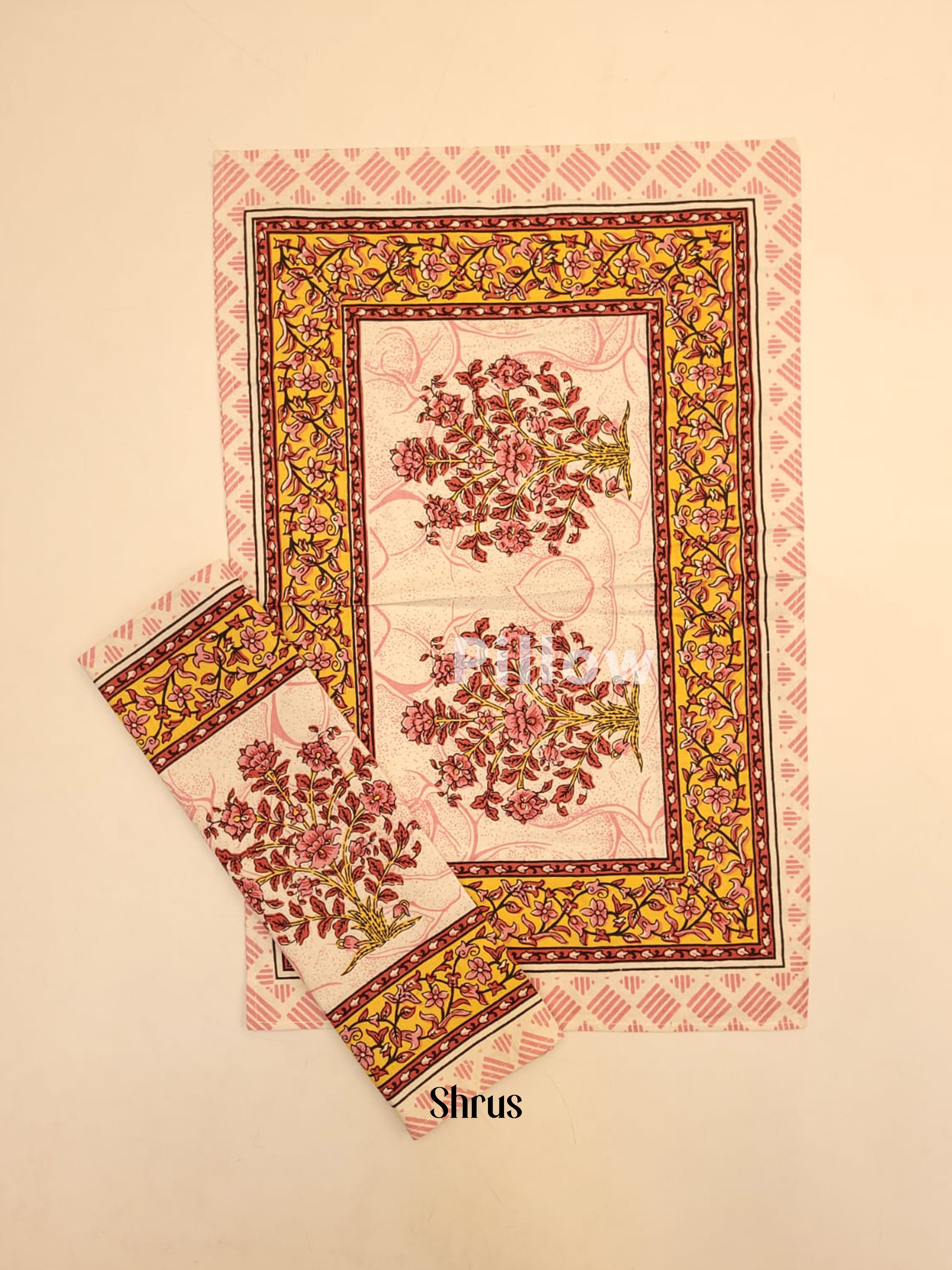 Pink & Mustard - Bed Spreads