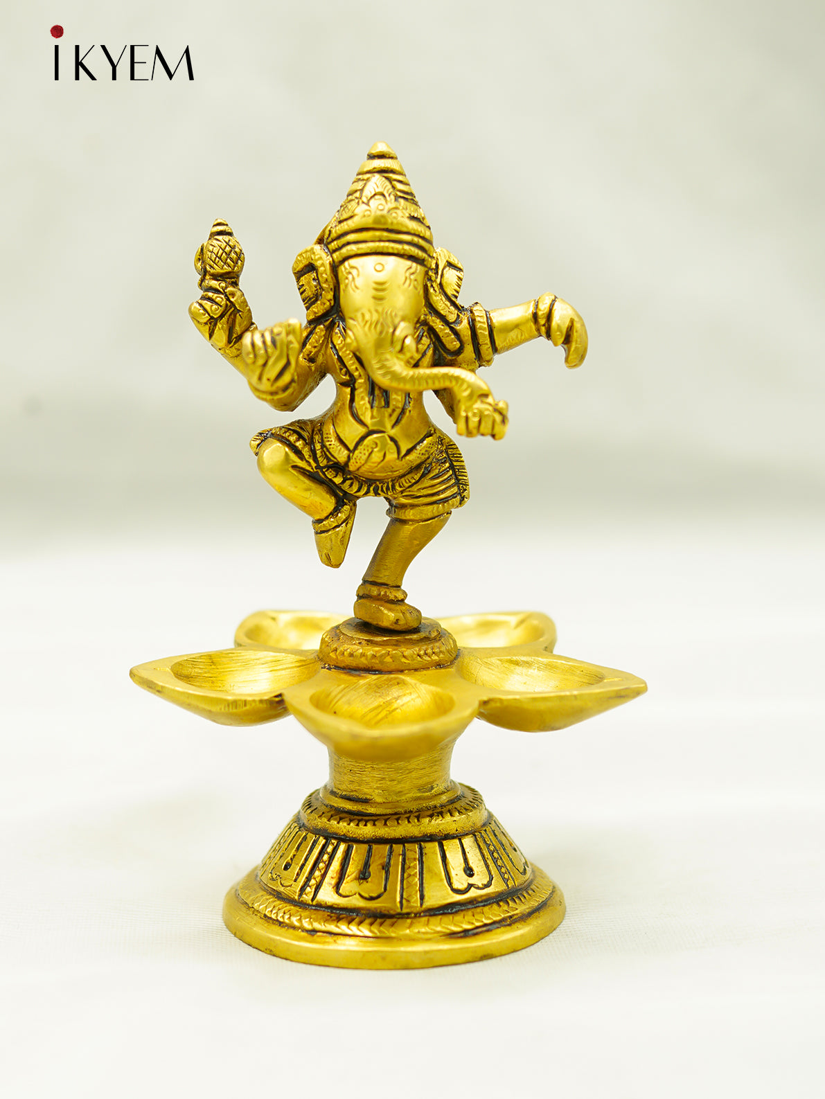 Brass Vilakku with Ganesha