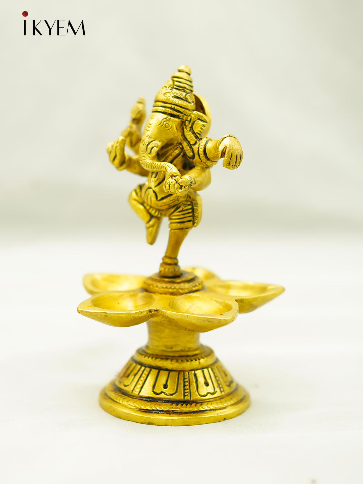 Brass Vilakku with Ganesha