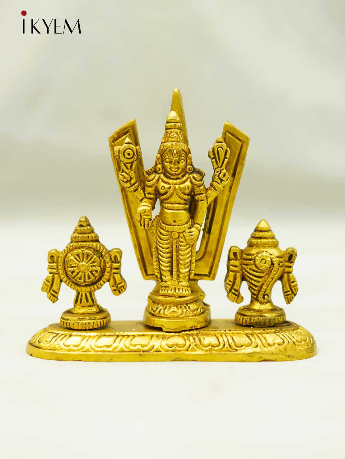 Brass Vishnu Namam, sangu, chakram