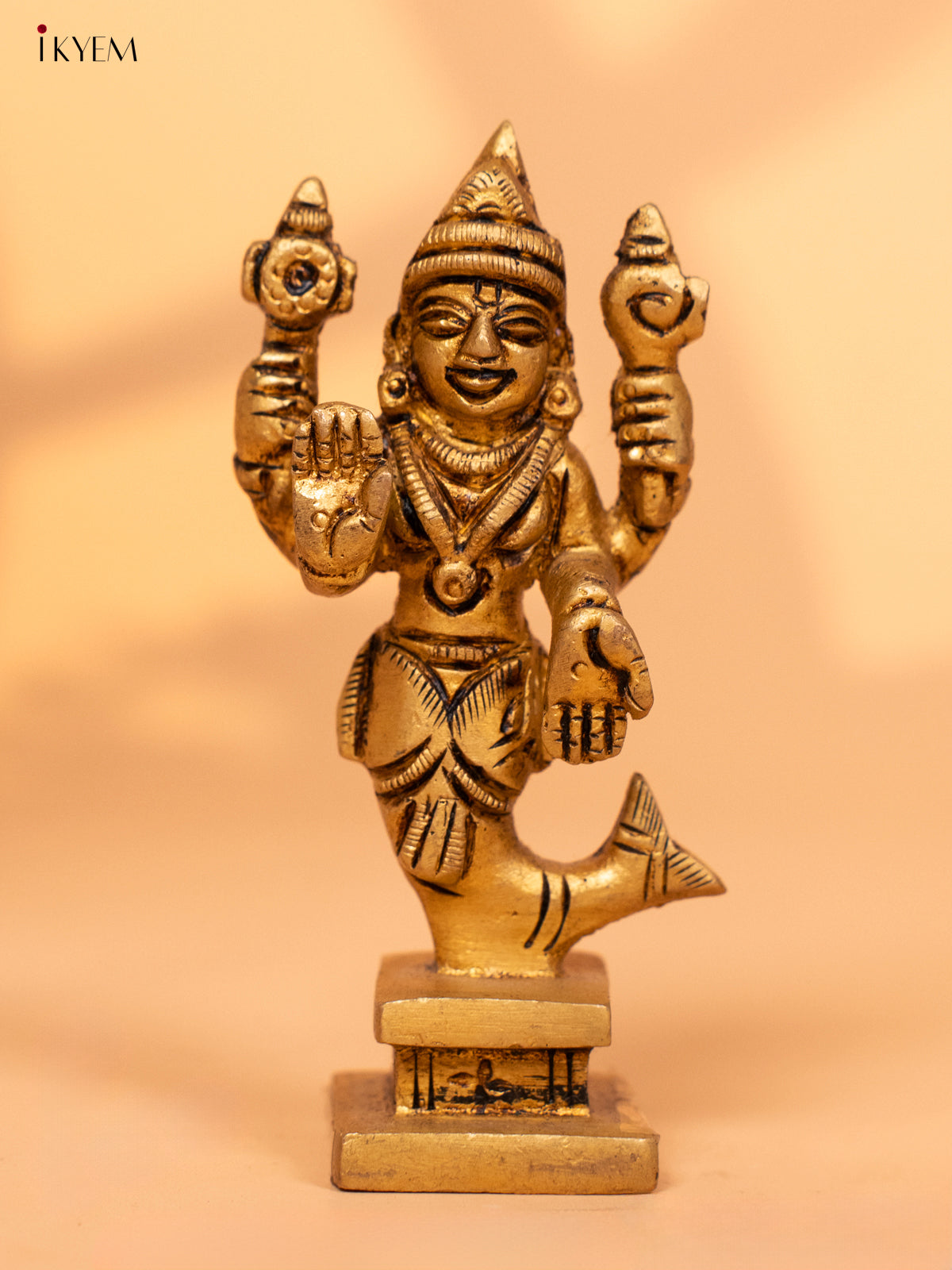 Brass Vishnu Idol - 3.1 Inch- 4FJ14091
