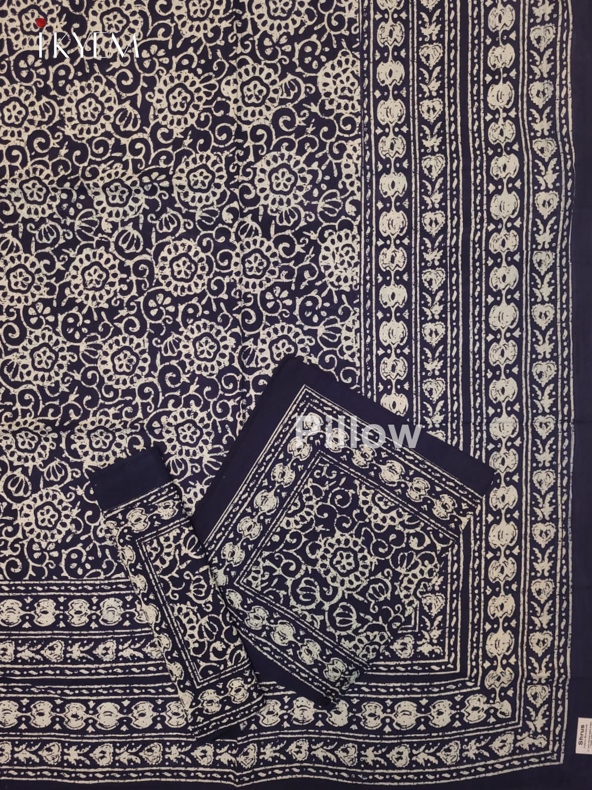 Indigo Blue & Cream- Bed Spread