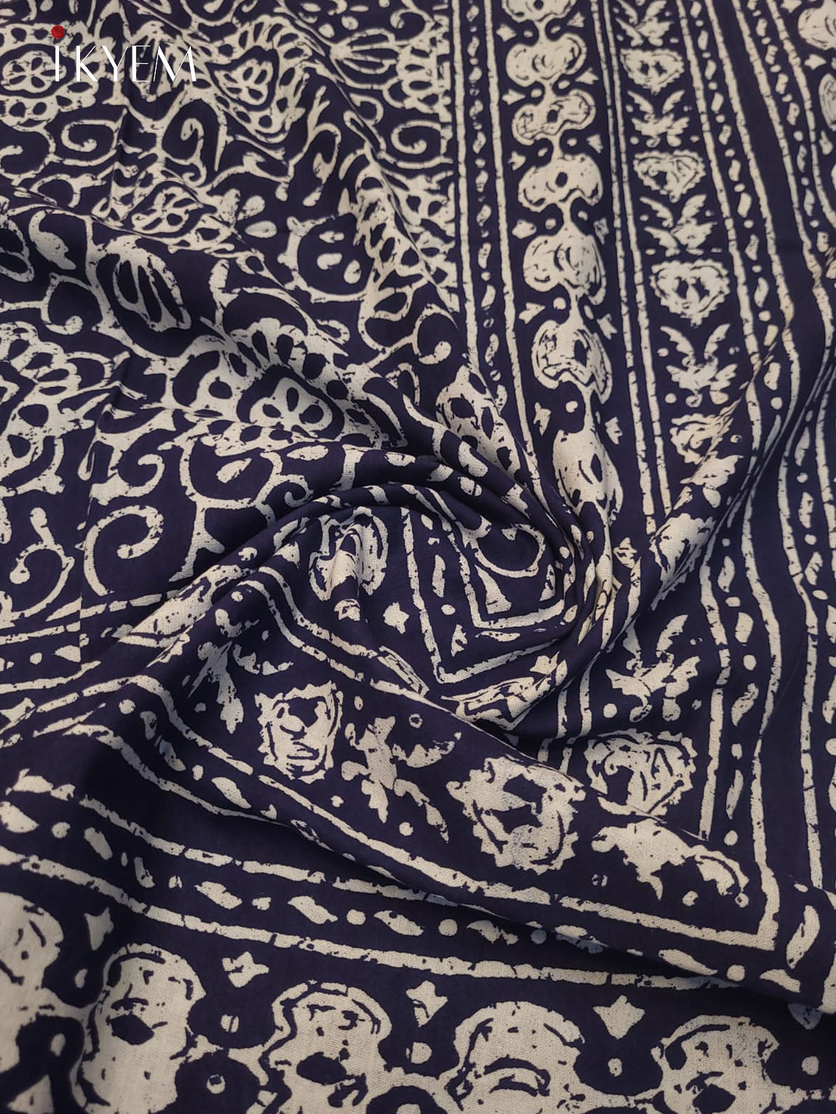 Indigo Blue & Cream- Bed Spread