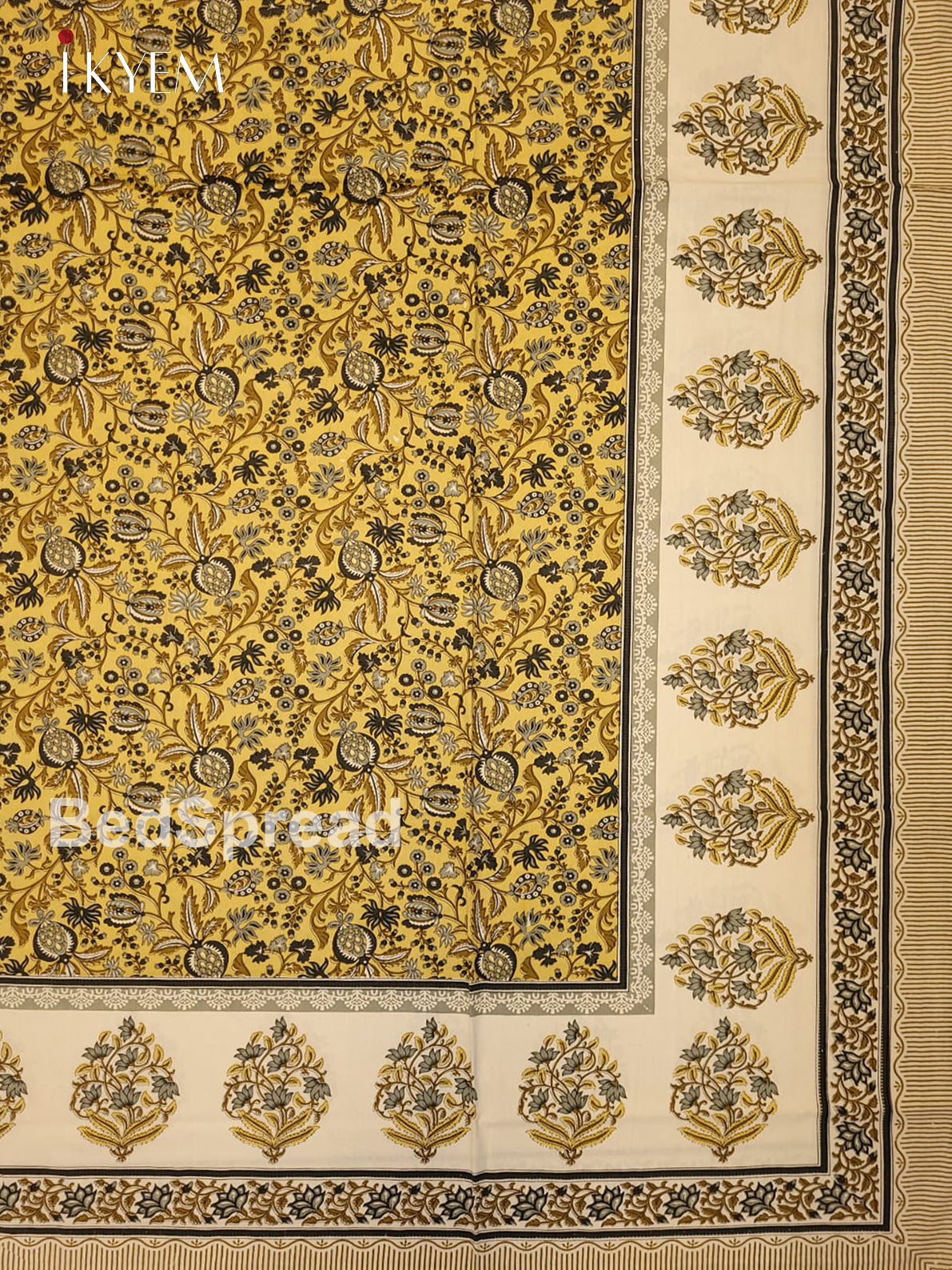 Cream & Mustard - Bed Spread