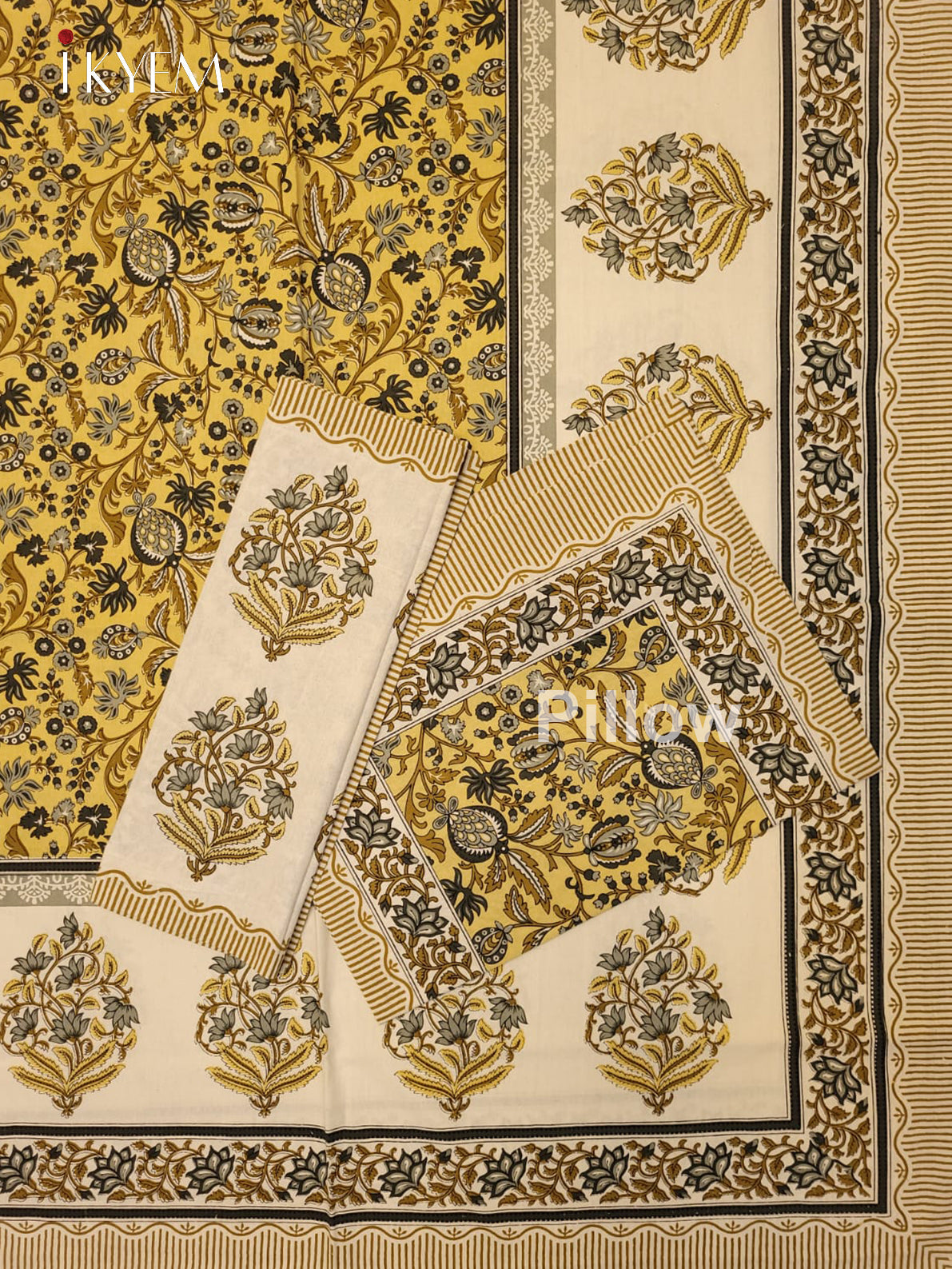 Cream & Mustard - Bed Spread