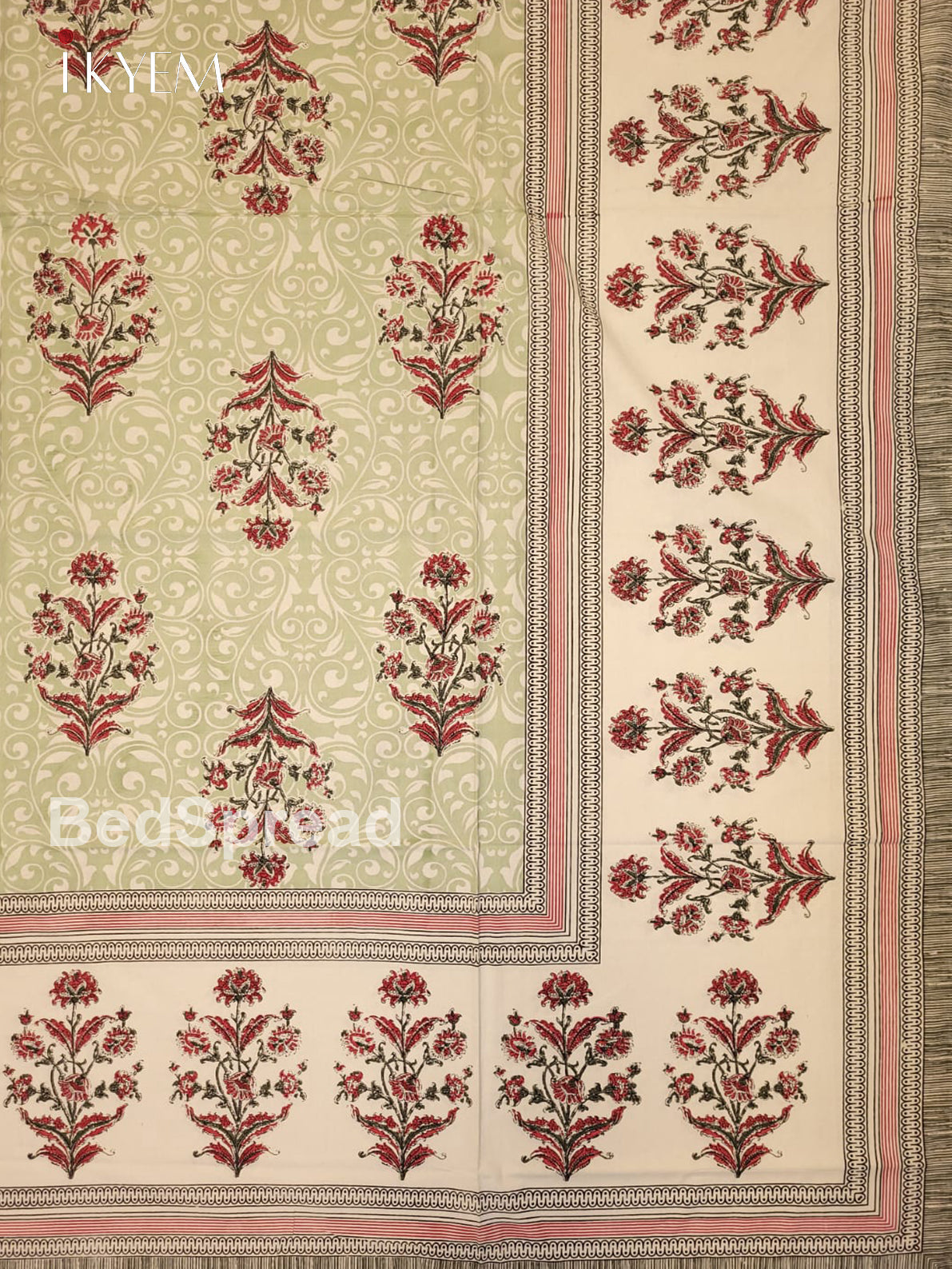 Cream & Peach - Bed Spread