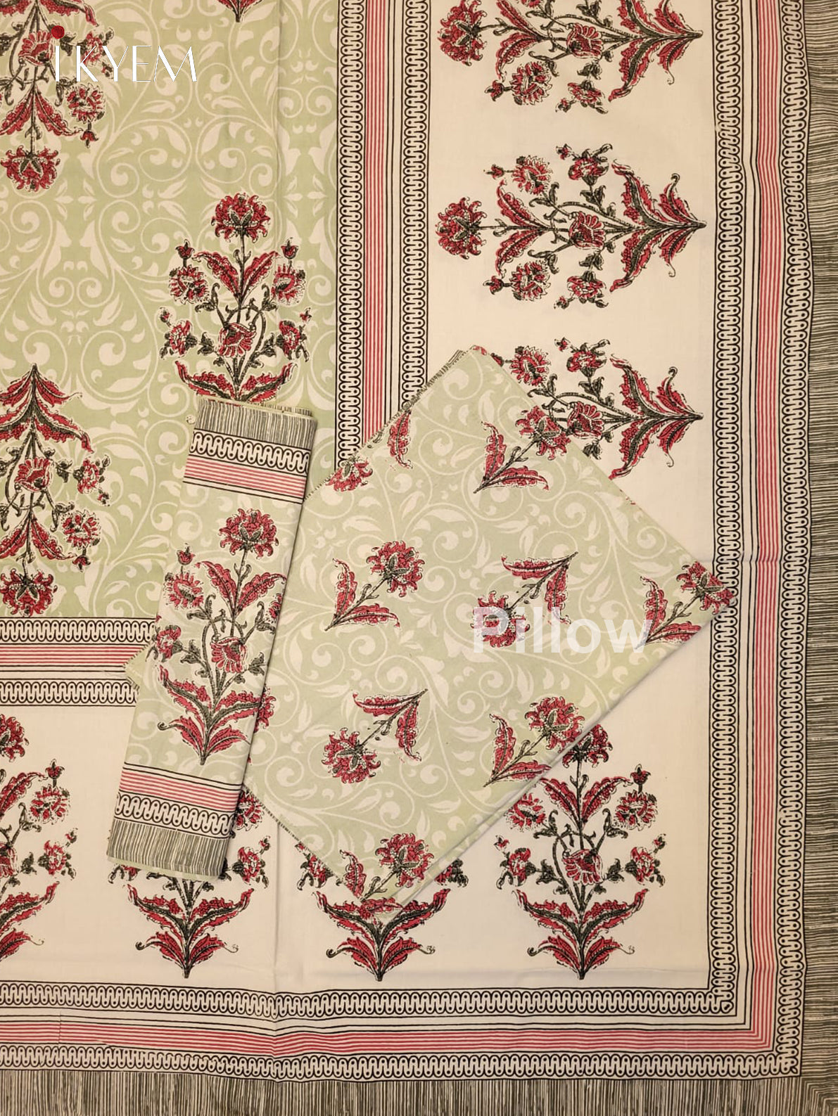 Cream & Peach - Bed Spread