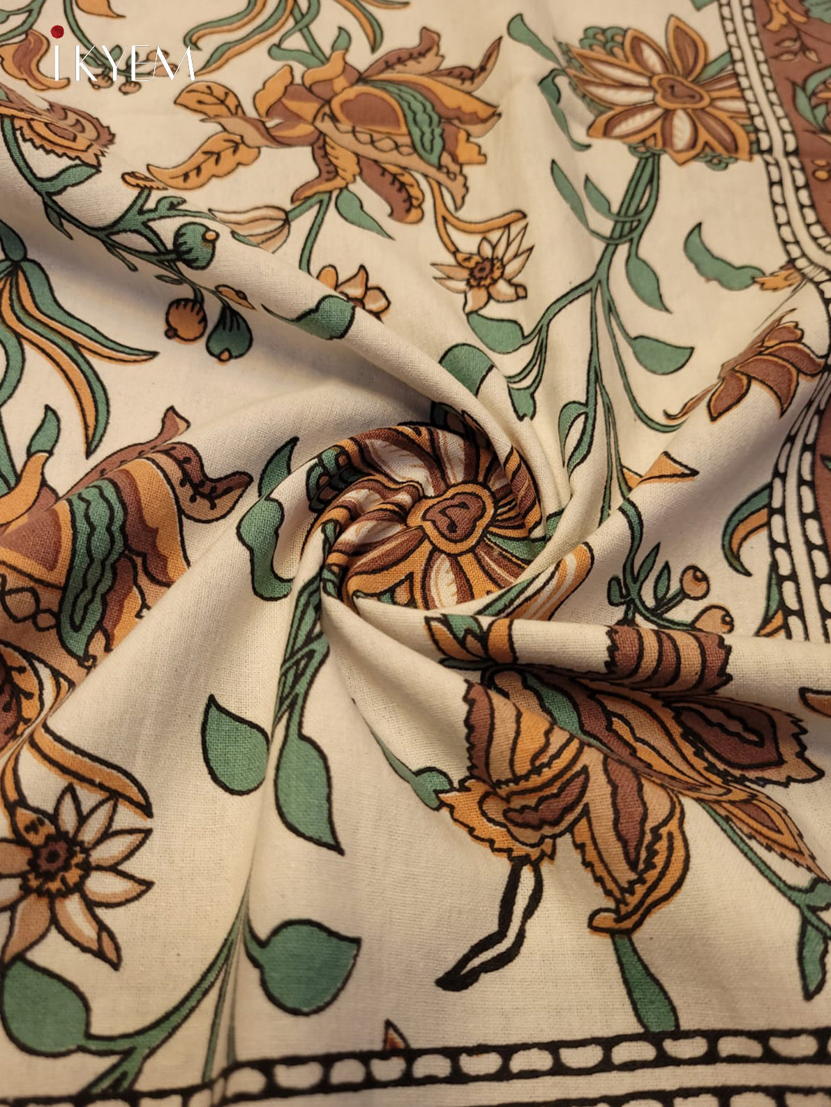 Cream & Brown- Bed Spread