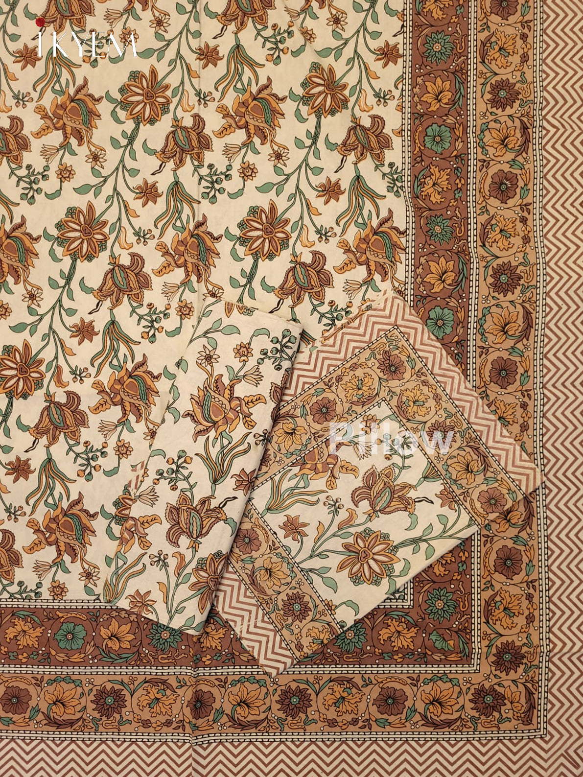 Cream & Brown- Bed Spread