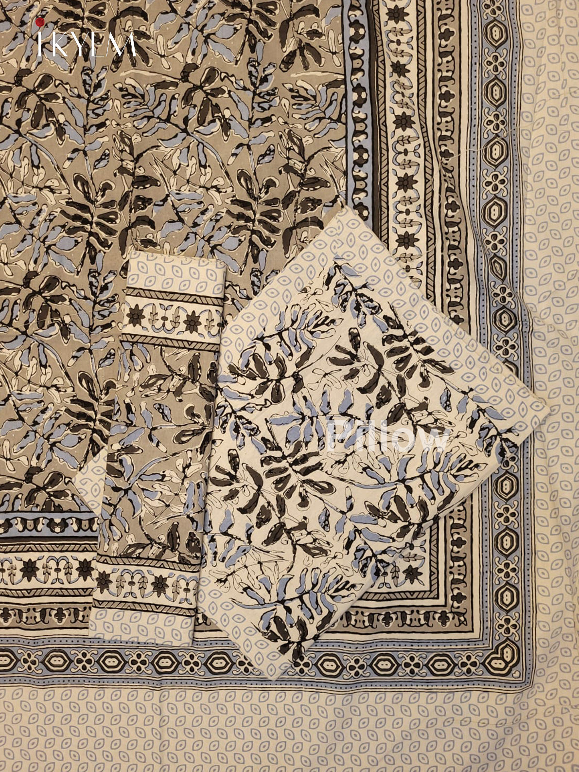 Grey & Cream - Bed Spread