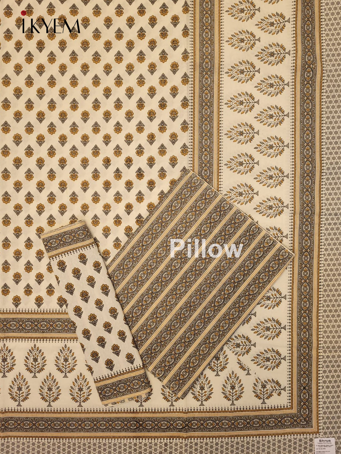Cream & Grey - Bed Spread