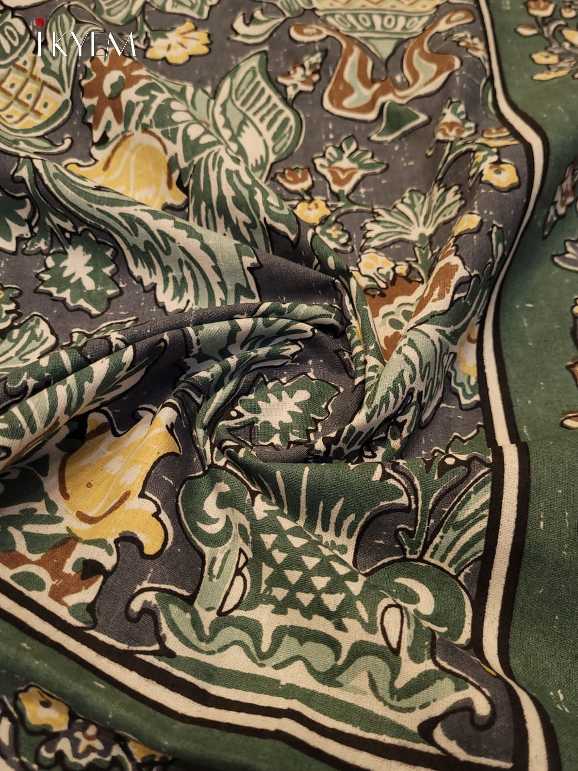 Grey and Green - Bed Spread
