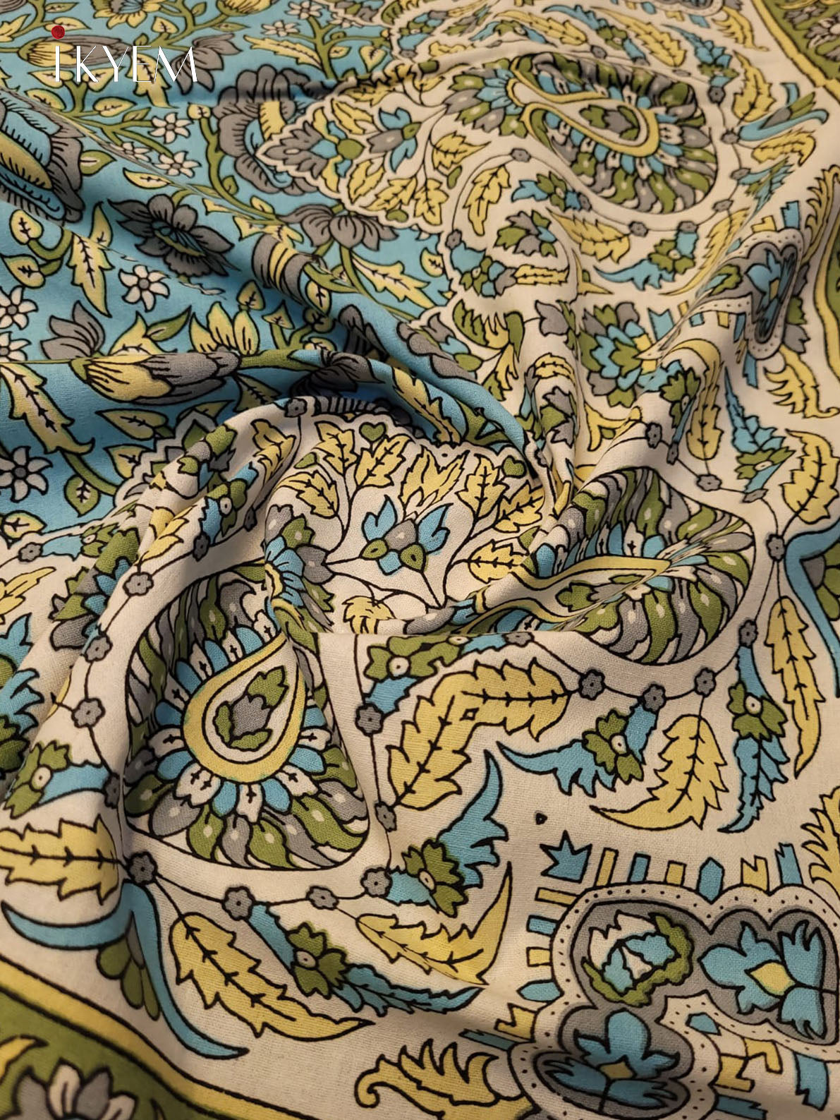 Cream and Green - Bed Spread