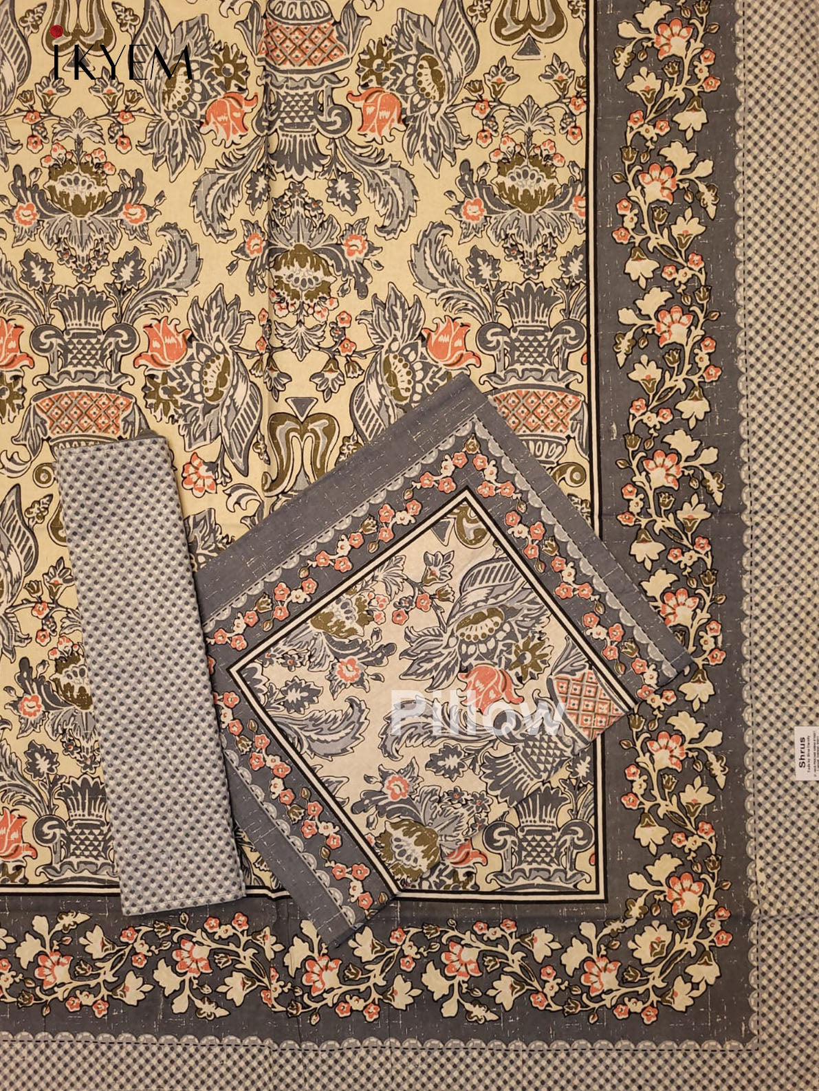 Grey and Cream - Bed Spread