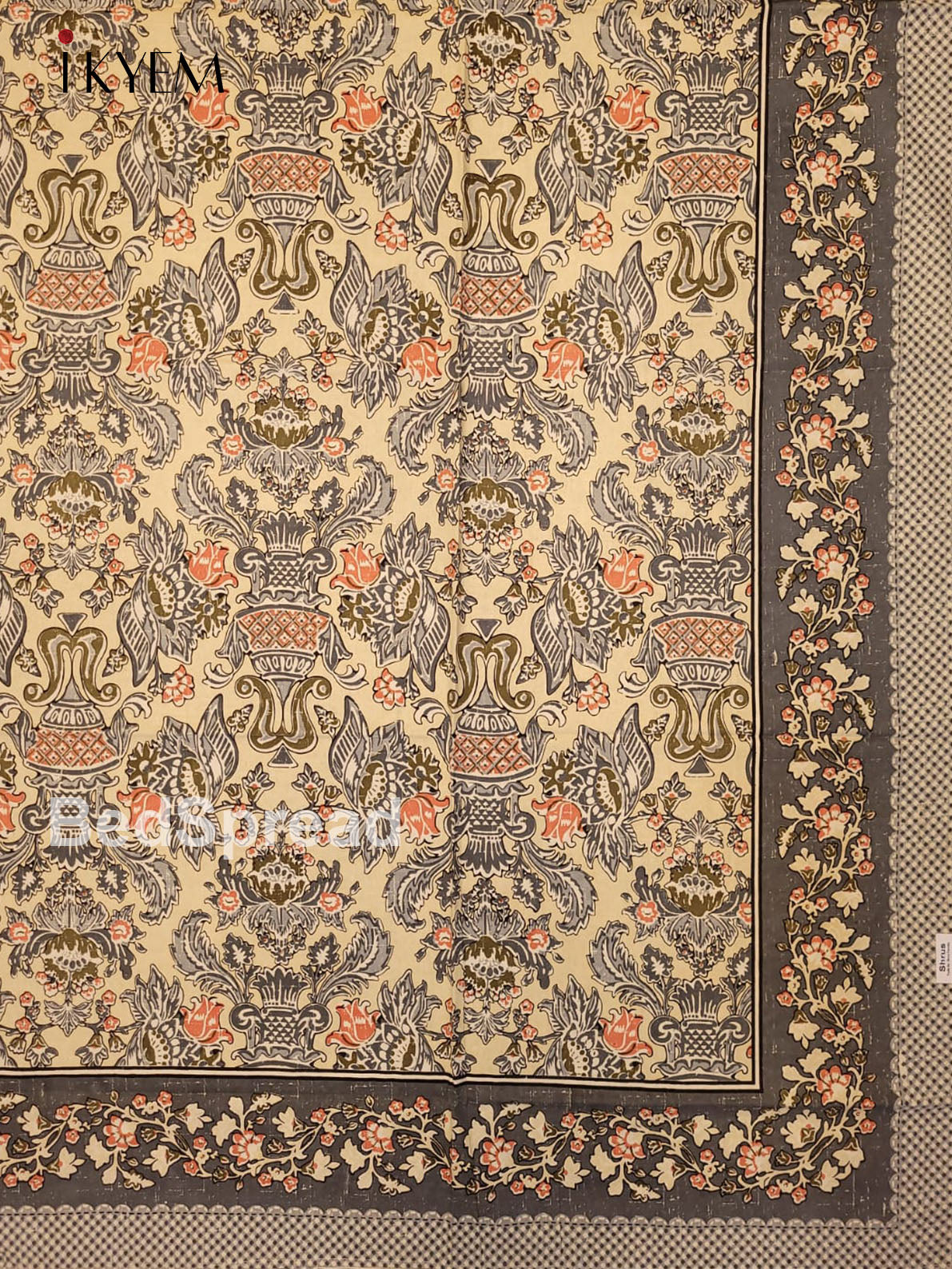 Grey and Cream - Bed Spread
