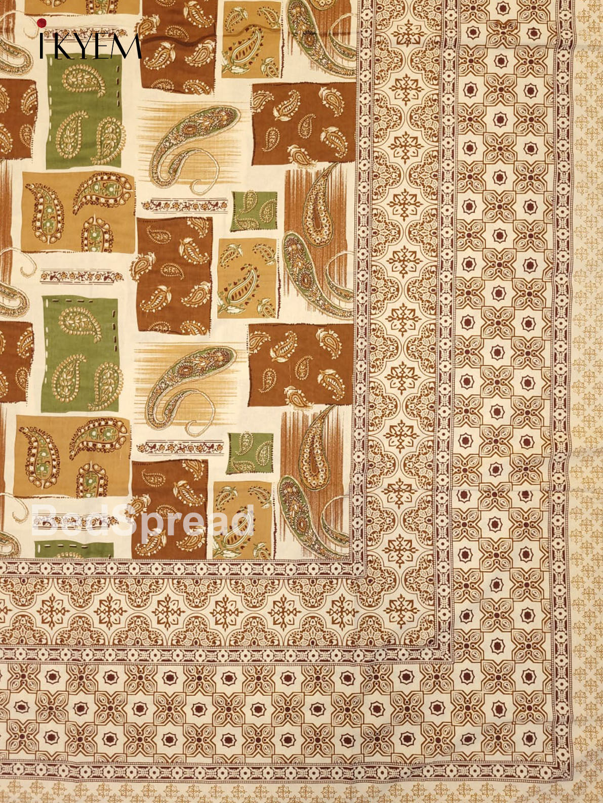 Cream and brown - Bed Spread