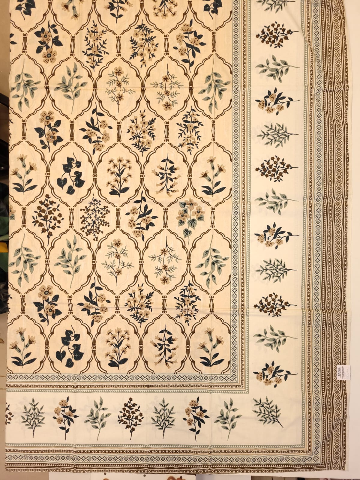 Cream and Peach - Bed Spread