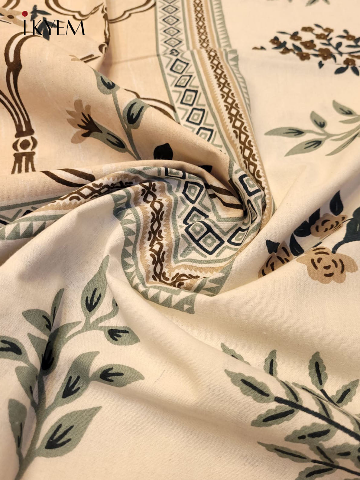 Cream and Peach - Bed Spread