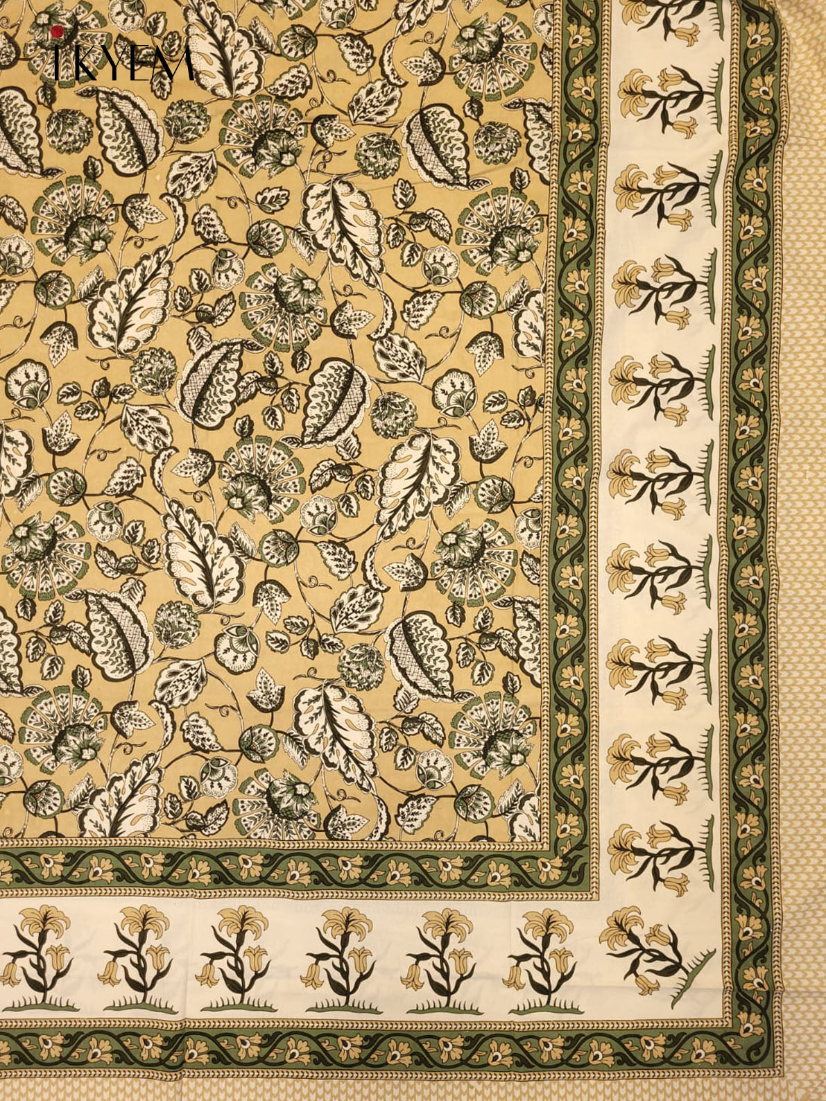 Cream and yellow - bed Spread