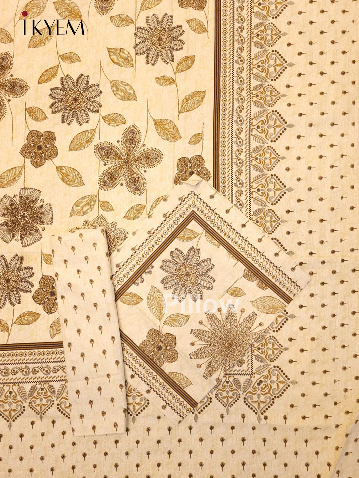 Cream and Brown - Bed Spread