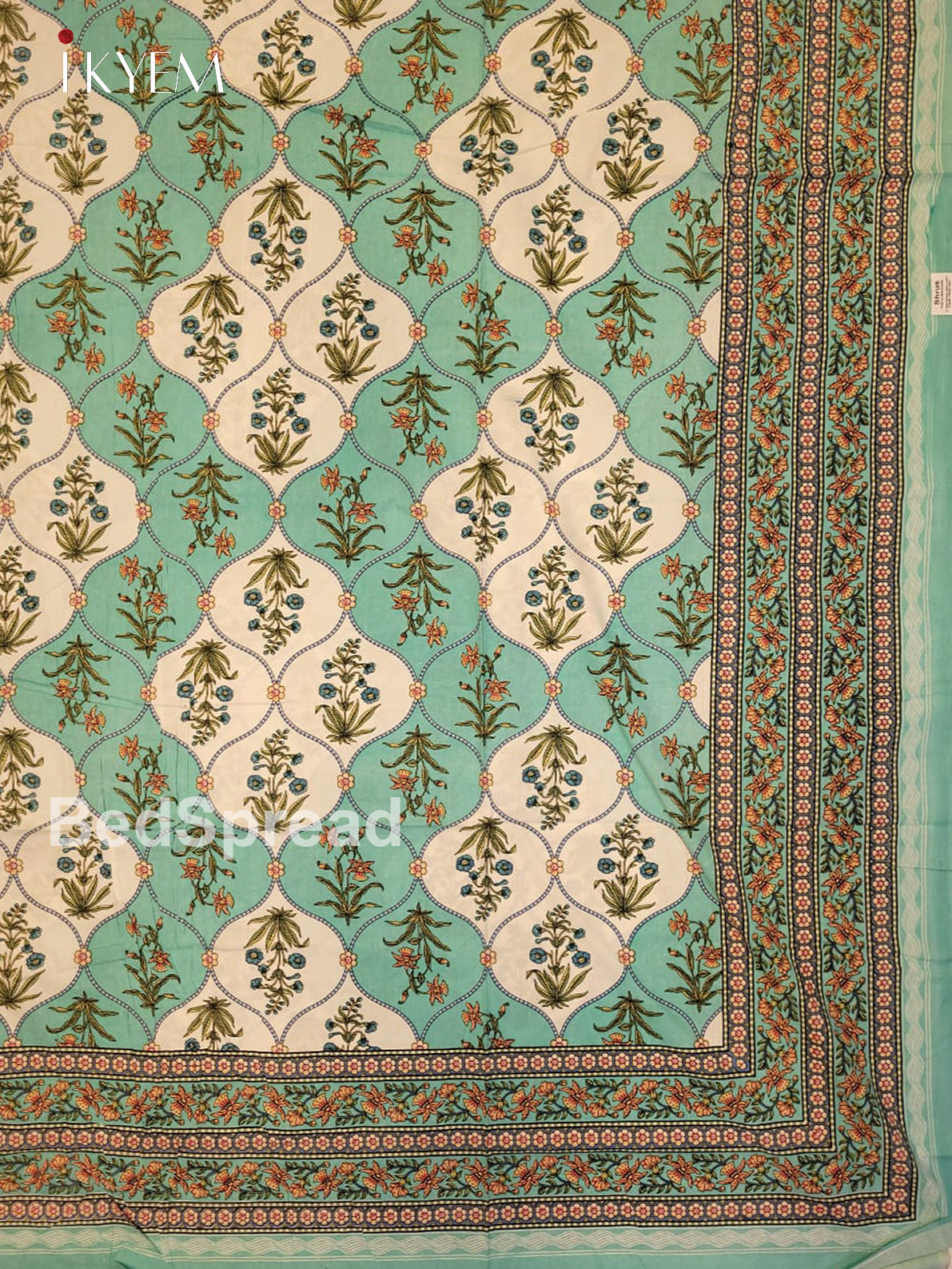 Blue &  Cream- Bed Spread